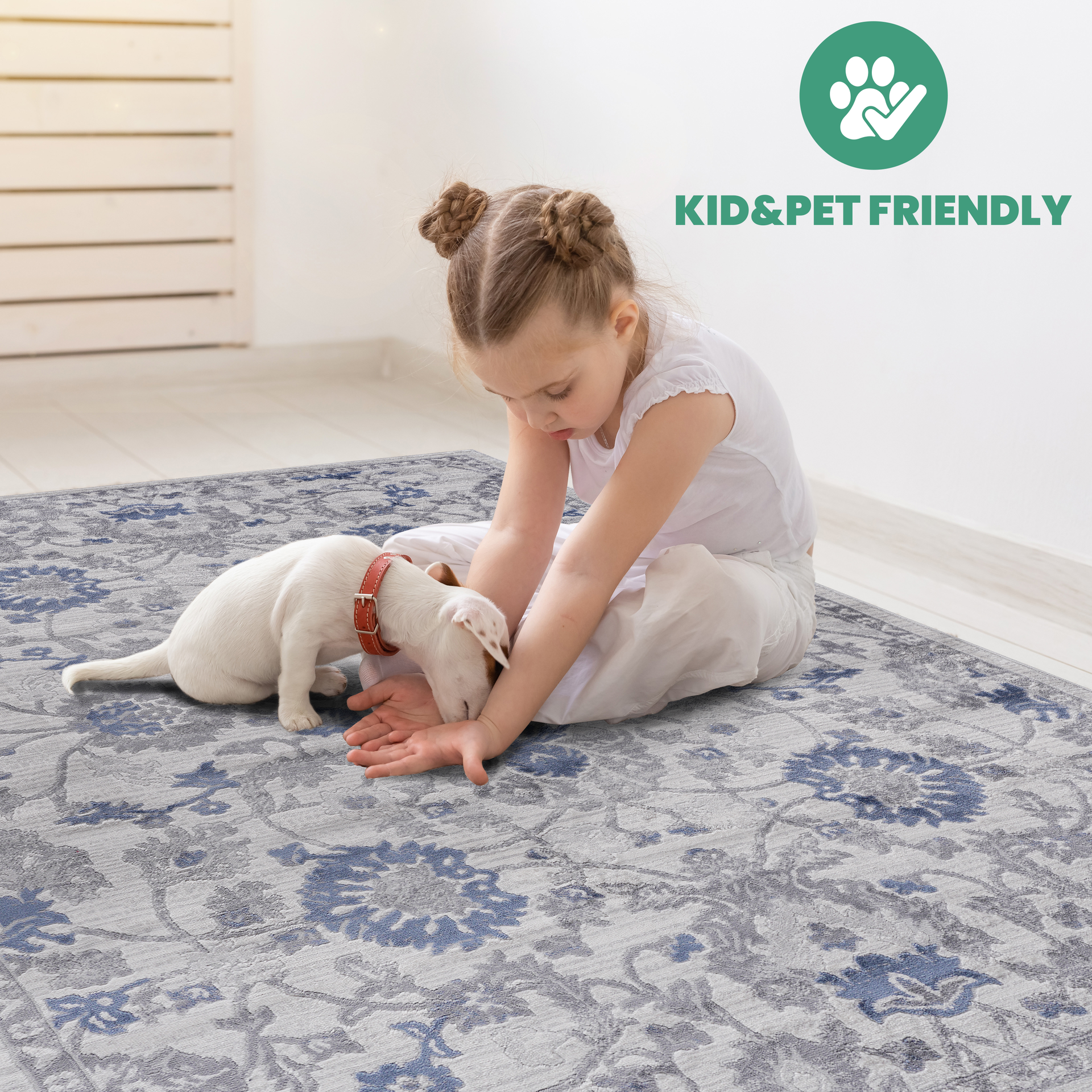 MARFI Collection 5X7 Blue / Silver / Oriental Area Rug