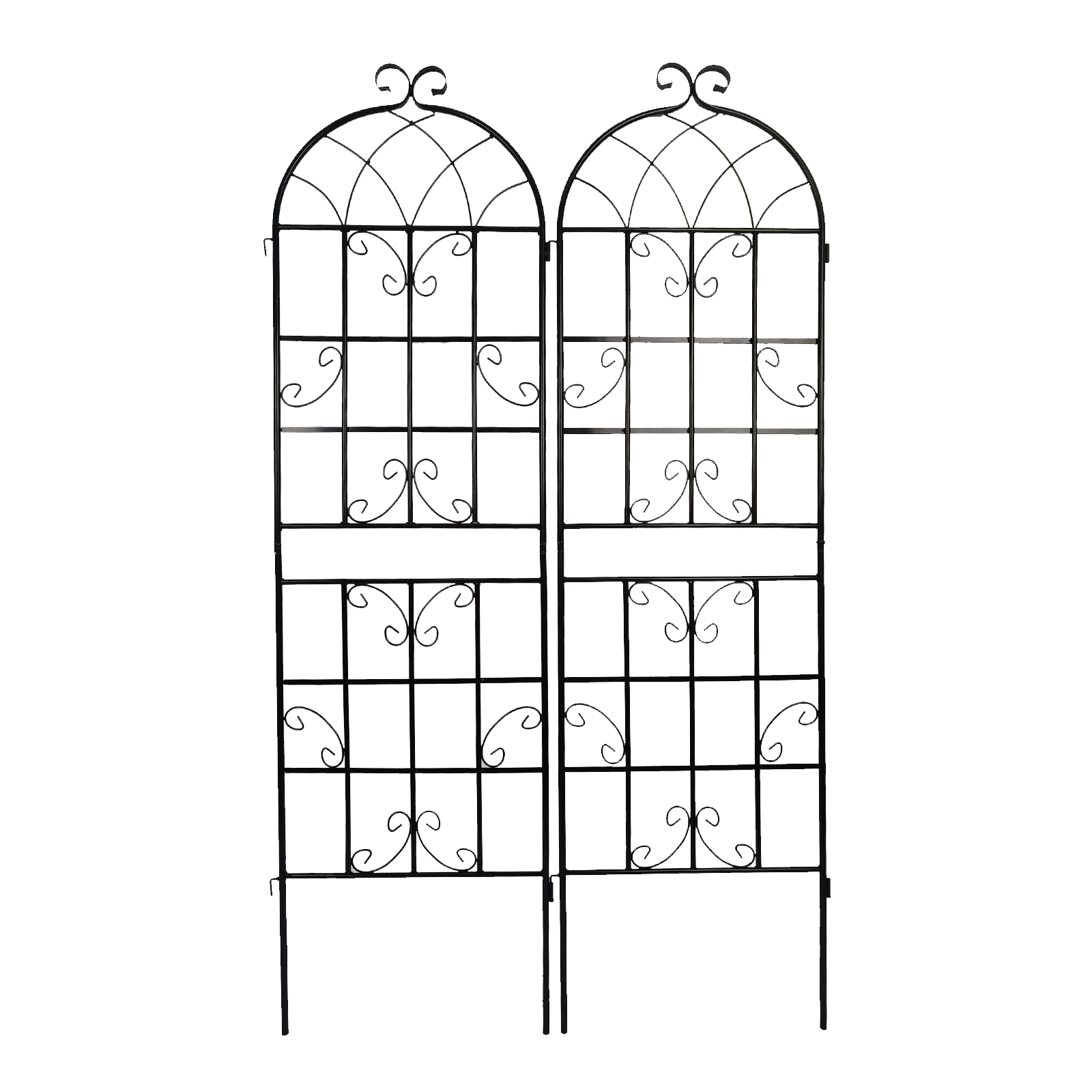 4 Pack Metal Garden Trellis 71" x 19.7" Rustproof Trellis for Climbing Plants Outdoor Flower Support Black