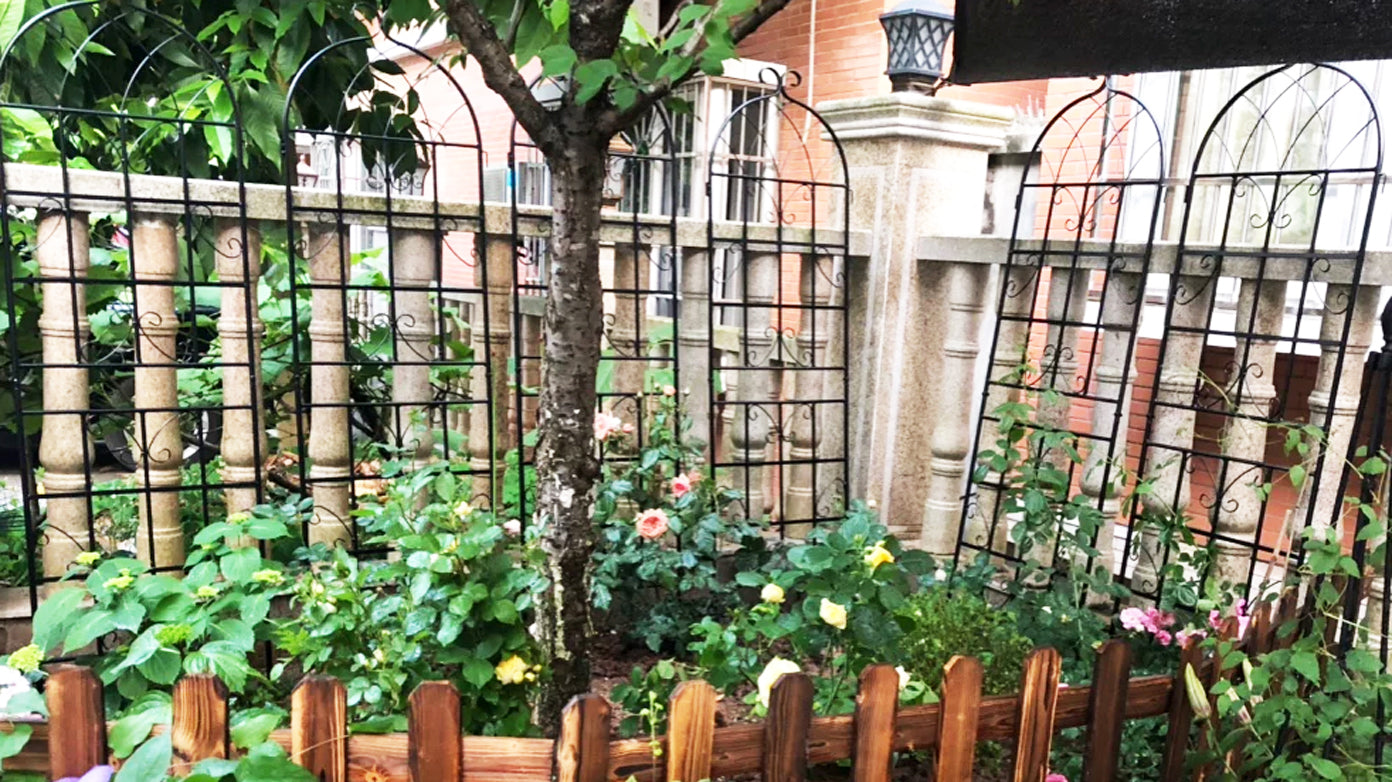 4 Pack Metal Garden Trellis 71" x 19.7" Rustproof Trellis for Climbing Plants Outdoor Flower Support Black