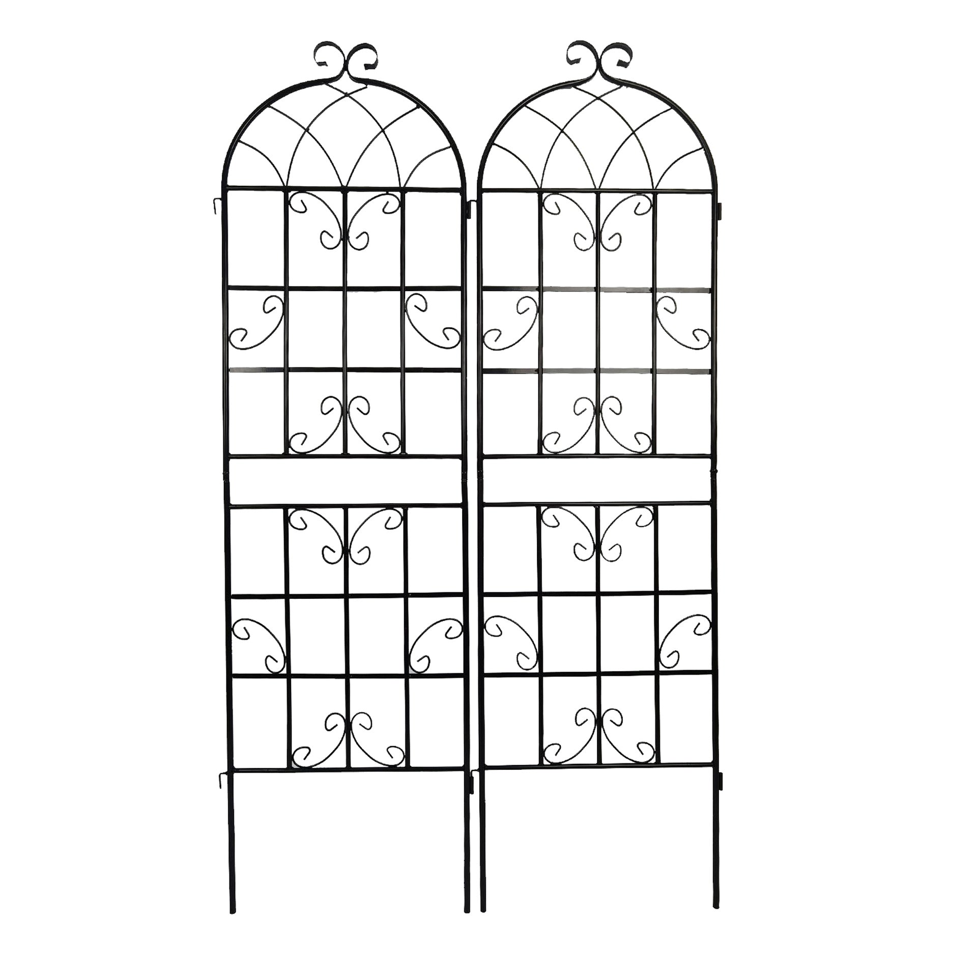 4 Pack Metal Garden Trellis 71" x 19.7" Rustproof Trellis for Climbing Plants Outdoor Flower Support Black