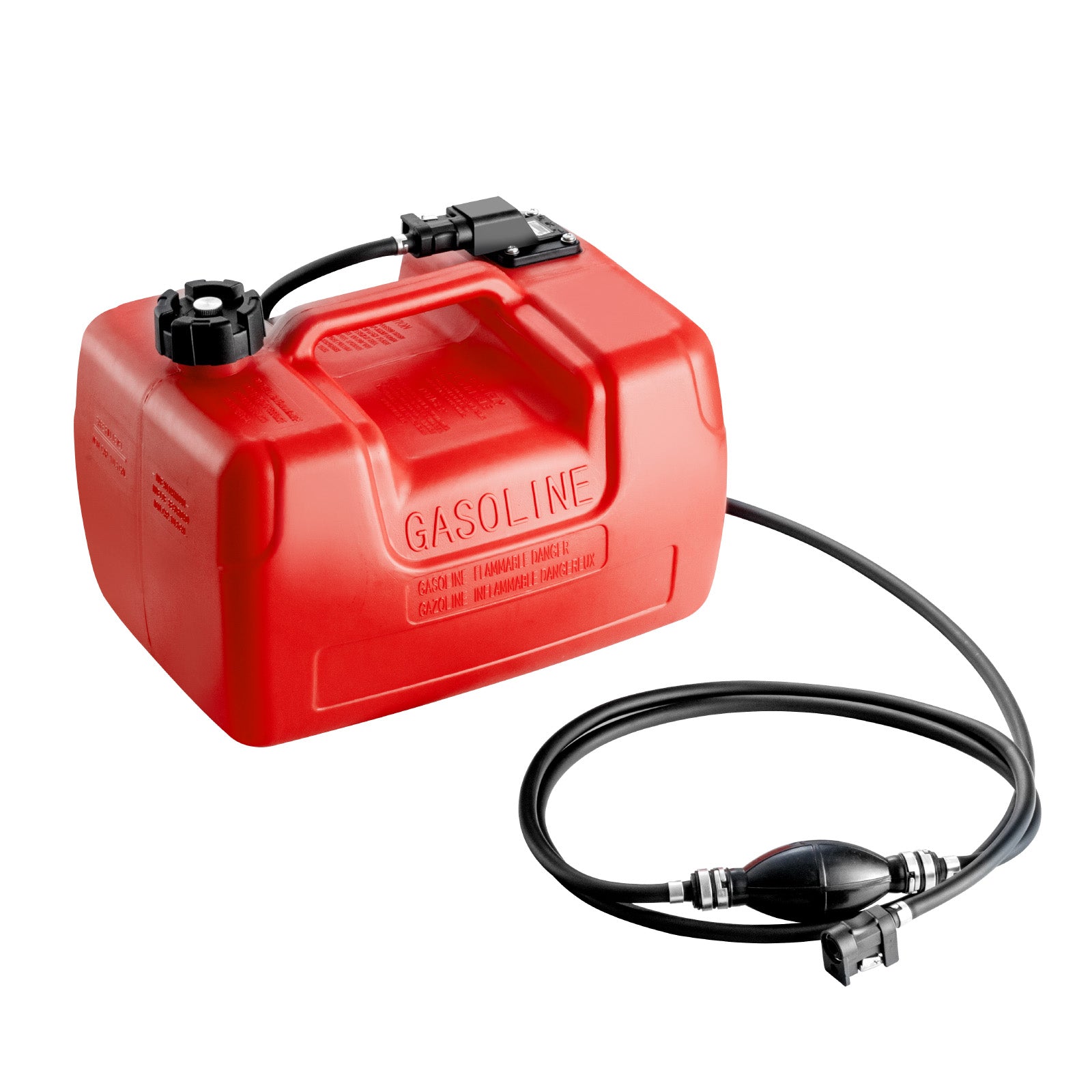 Marine Fuel Tank, 3.17 Gallon/12L, Portable Boat Fuel Gas Tank for Outboard Engine Boats, Plastic Outboard Marine Boat Fuel Tank with Hose, Easy to Carry for Yacht, Fishing Boat, Deck Boat, Red