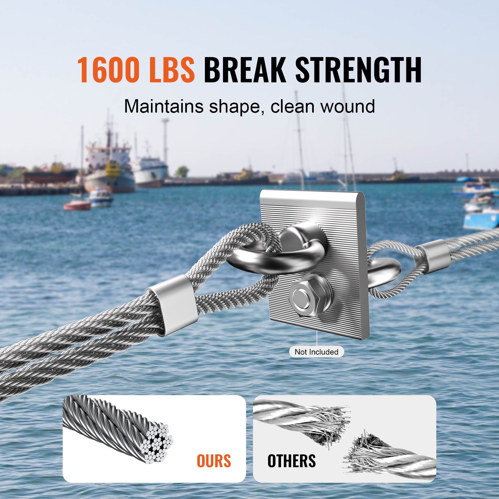 T316 Stainless Steel Cable 1/8" 7x7 Steel Wire Rope 600 ft Cable Railing