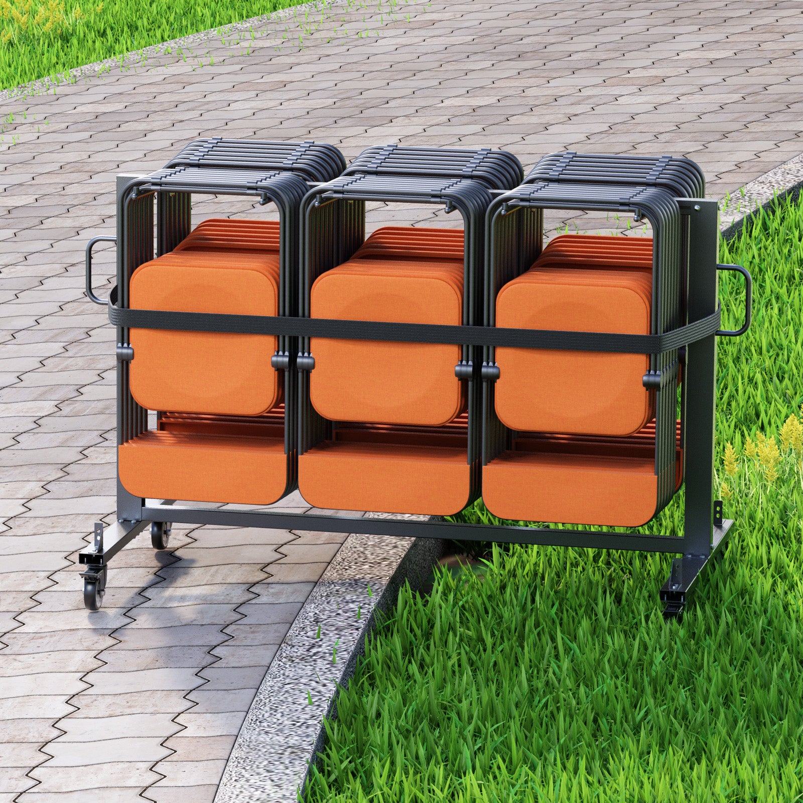 Folding Chair Rack Cart for 42 Chairs or 12 Tables of 400 LBS with Wheels