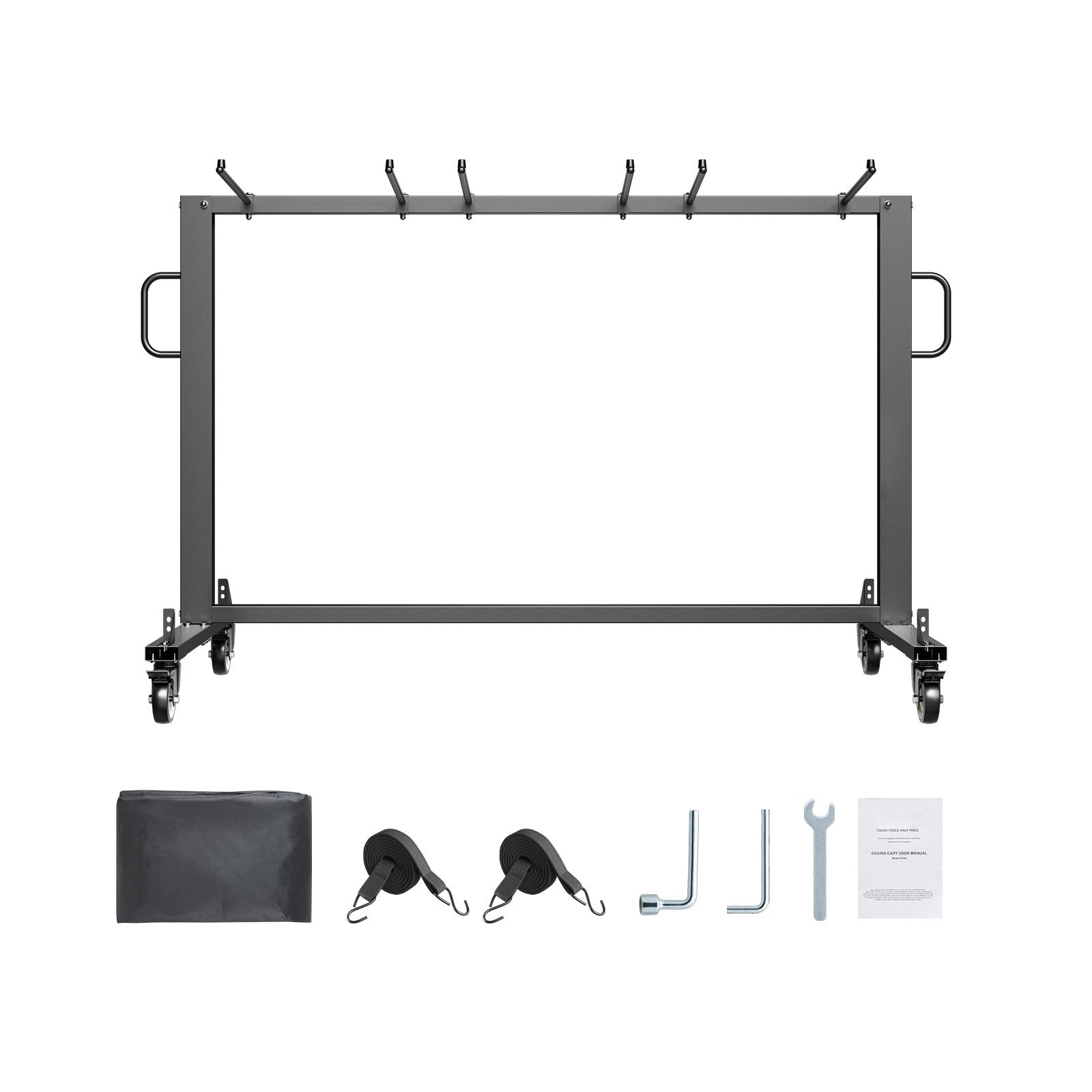 Folding Chair Rack Cart for 42 Chairs or 12 Tables of 400 LBS with Wheels