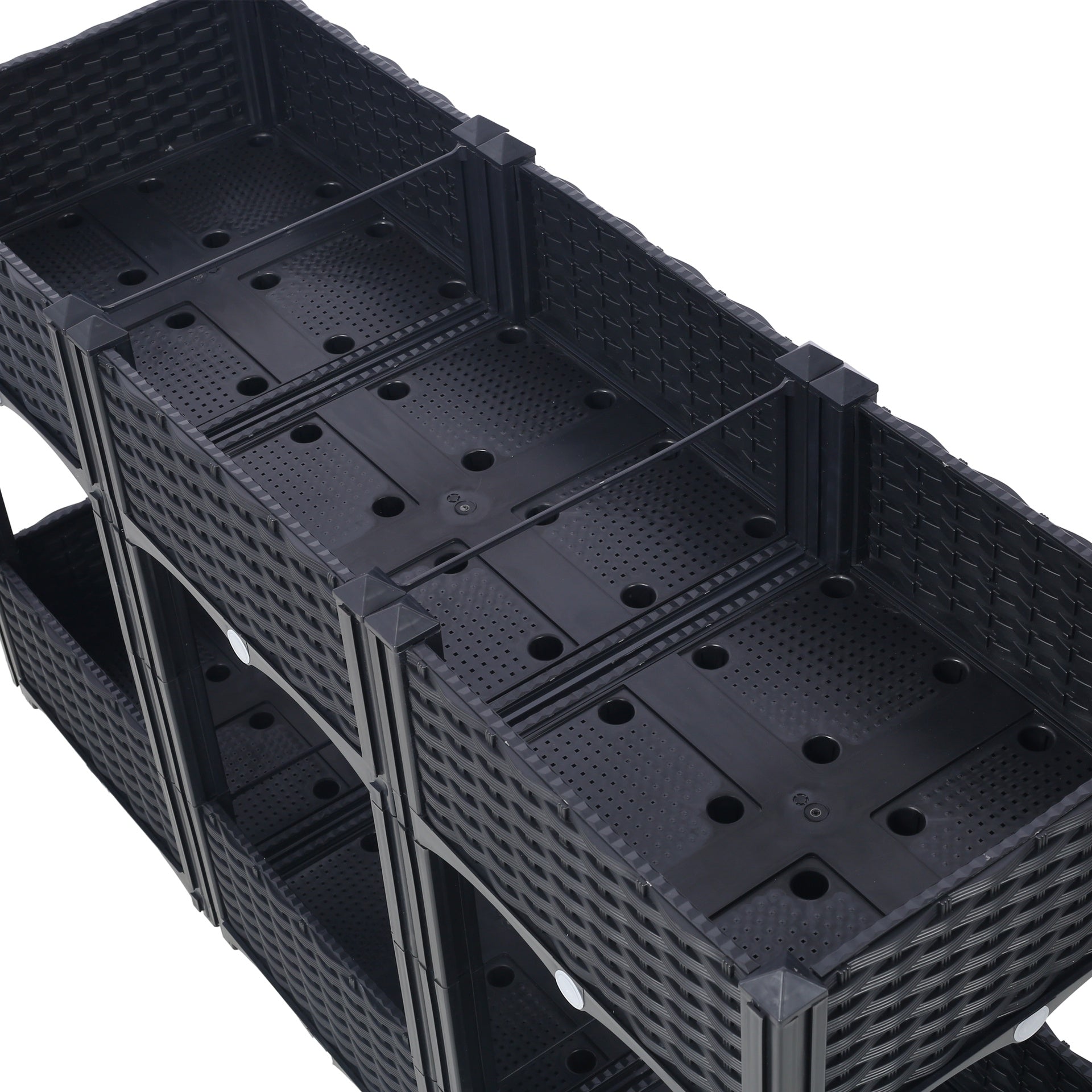 Planter Raised Beds - Elevated Planter Garden Box with Drainage Plug Raised Garden Beds for Vegetable/Flower/Herb Outdoor Standing Planter Beds Gardening Kit,Black,47.2"x15.7"x27.7"