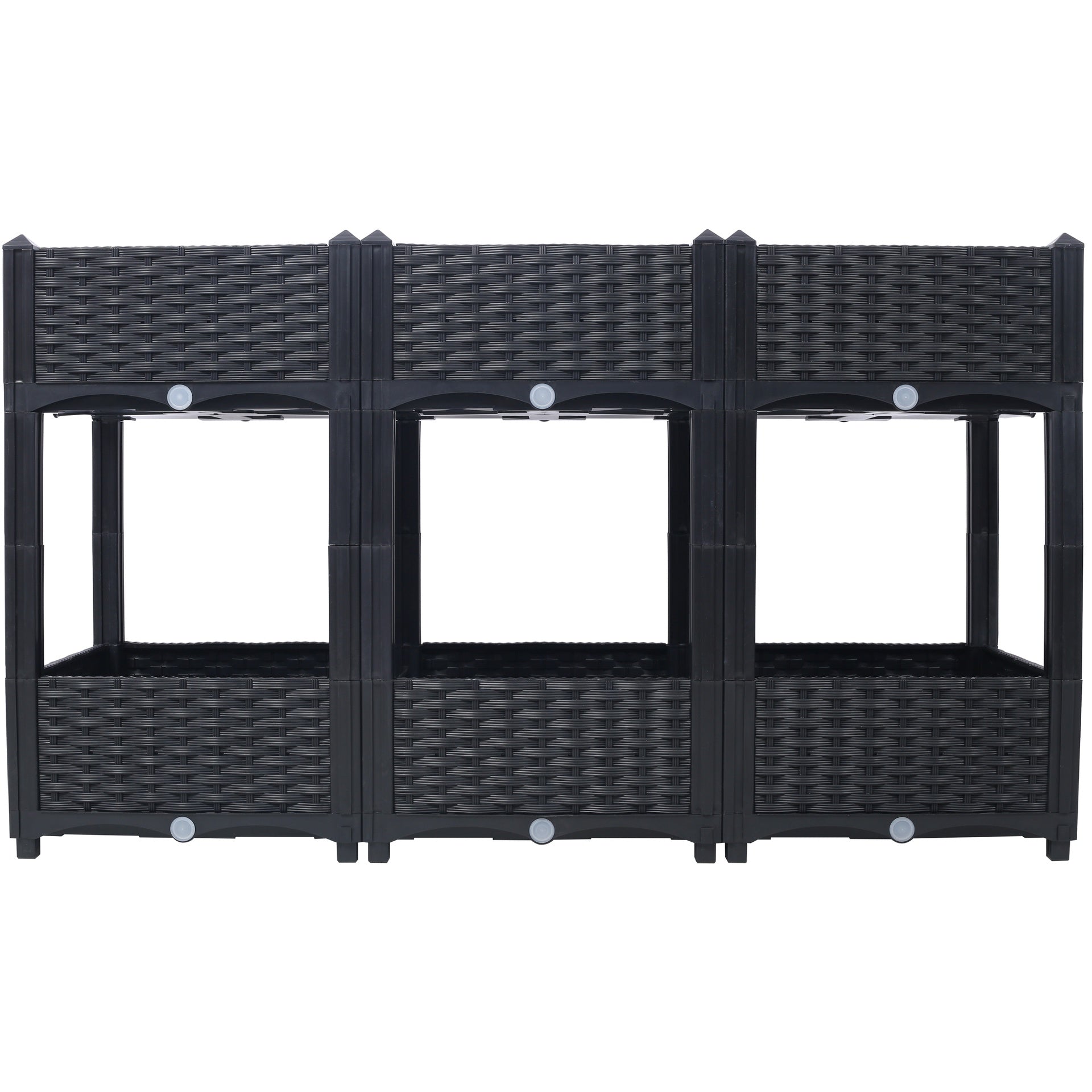 Planter Raised Beds - Elevated Planter Garden Box with Drainage Plug Raised Garden Beds for Vegetable/Flower/Herb Outdoor Standing Planter Beds Gardening Kit,Black,47.2"x15.7"x27.7"