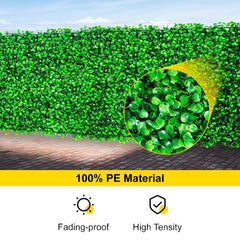 Artificial Boxwood Panel UV 48pcs Boxwood Hedge Wall Panels Artificial Grass Backdrop Wall 10X10" 4cm Green Grass Wall Fake Hedge for Decor Privacy Fence Indoor Outdoor Garden Backyard