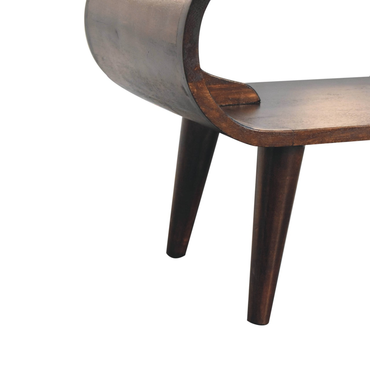 Solid Wood Amaya Light Walnut Coffee Table, Open Storage, Dark Brown