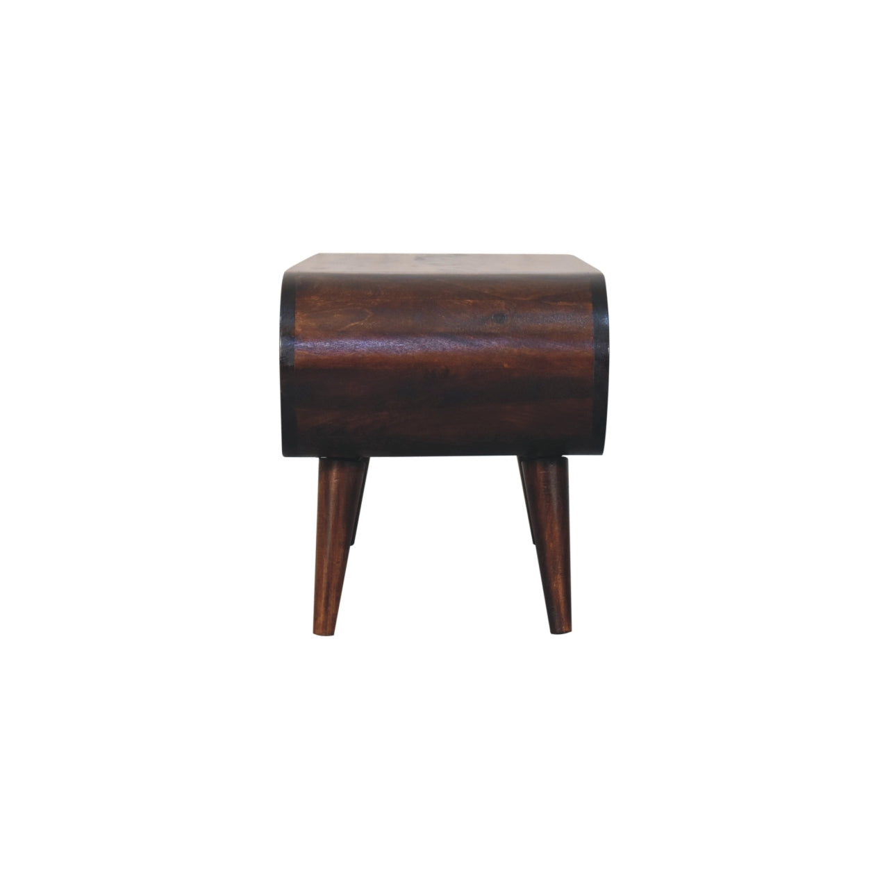 Solid Wood Amaya Light Walnut Coffee Table, Open Storage, Dark Brown