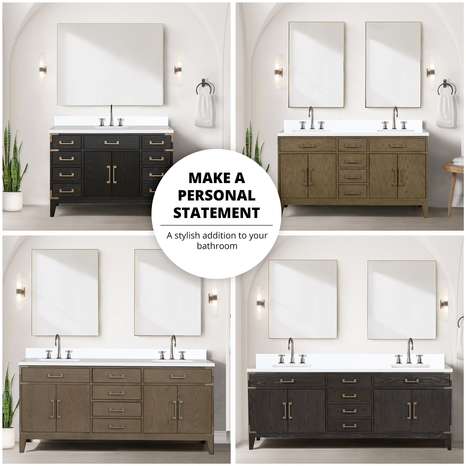 Grey Oak Single Bath Vanity 30 in. W x 22 in. D, Cultured Marble Countertop and 28 in. Mirror
