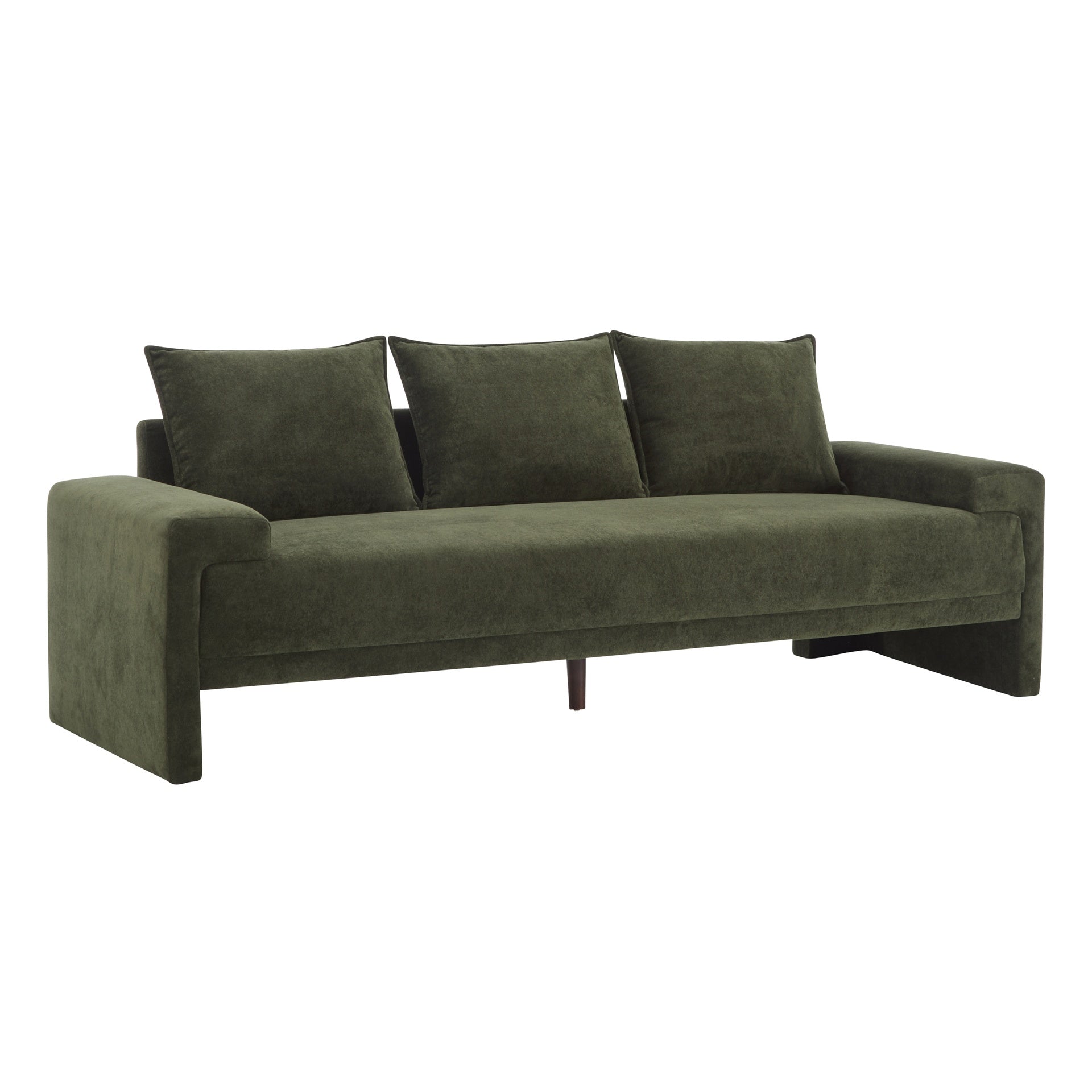 Algora 84.5 in. 3 Seater Modern Upholstered Velvet Sofa,Moss Green