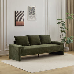 Algora 84.5 in. 3 Seater Modern Upholstered Velvet Sofa,Moss Green
