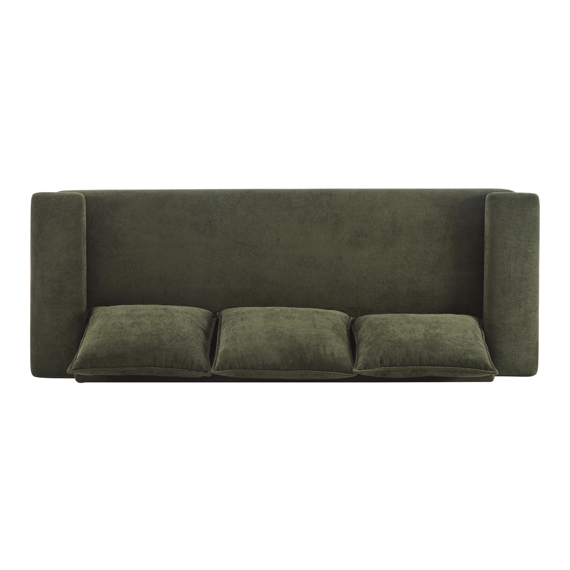 Algora 84.5 in. 3 Seater Modern Upholstered Velvet Sofa,Moss Green