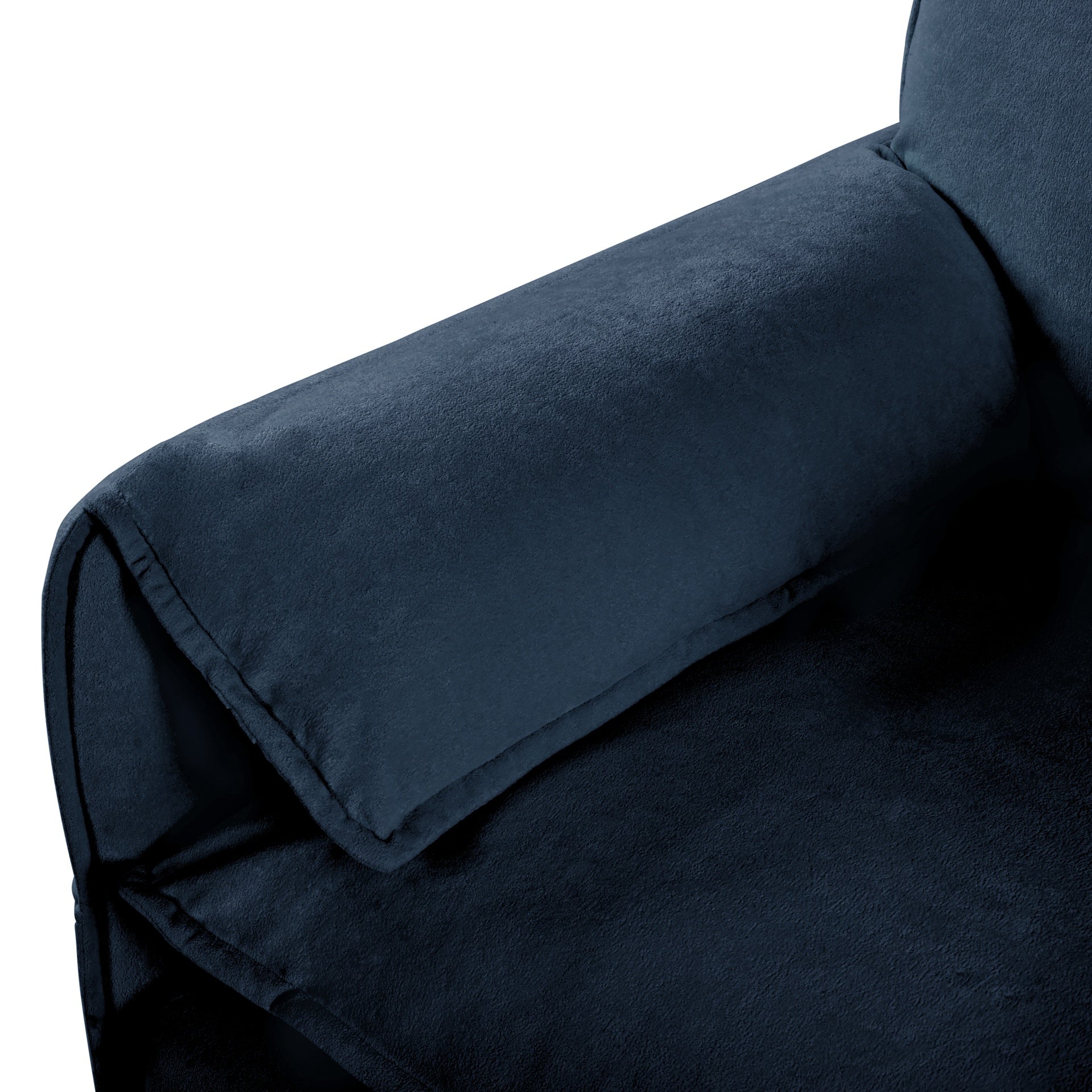 Oversized 41.73" Chenille Armchair with 1 Toss Pillow, Modern Modular Reading Chair for Living Room or Bedroom, Deep-Seat DIY Sectional Sofa,Chenille,Blue