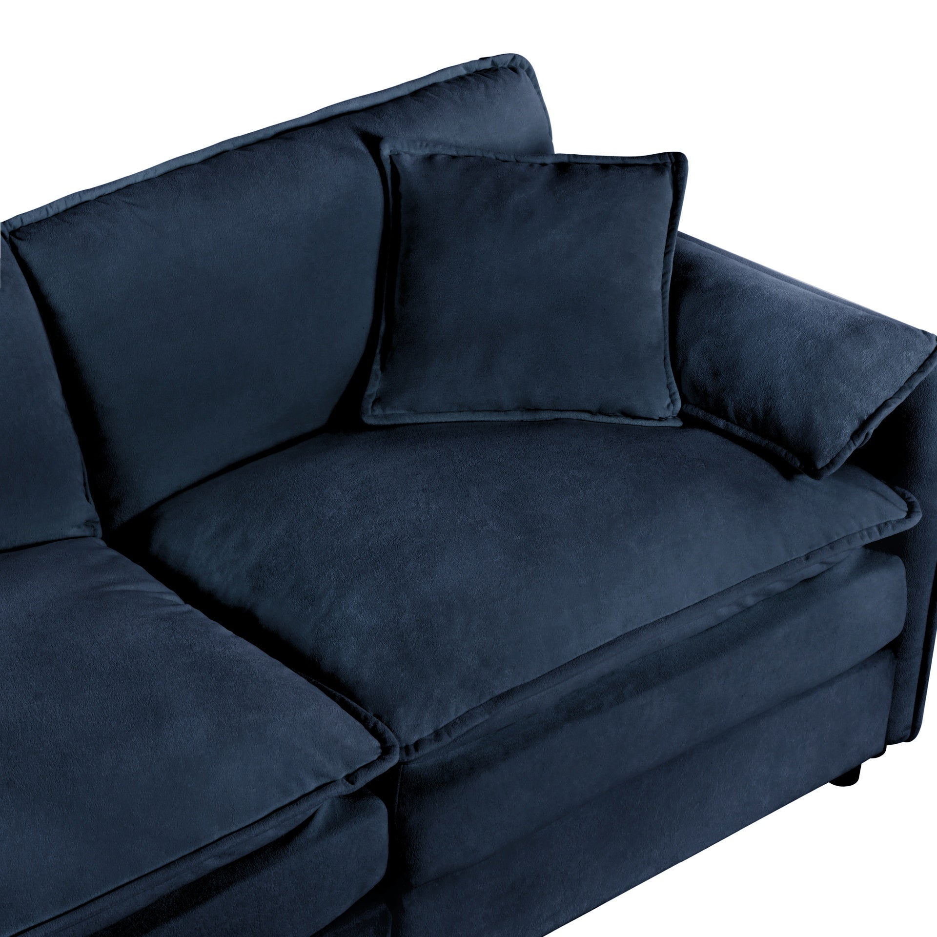 Oversized 41.73" Chenille Armchair with 1 Toss Pillow, Modern Modular Reading Chair for Living Room or Bedroom, Deep-Seat DIY Sectional Sofa,Chenille,Blue