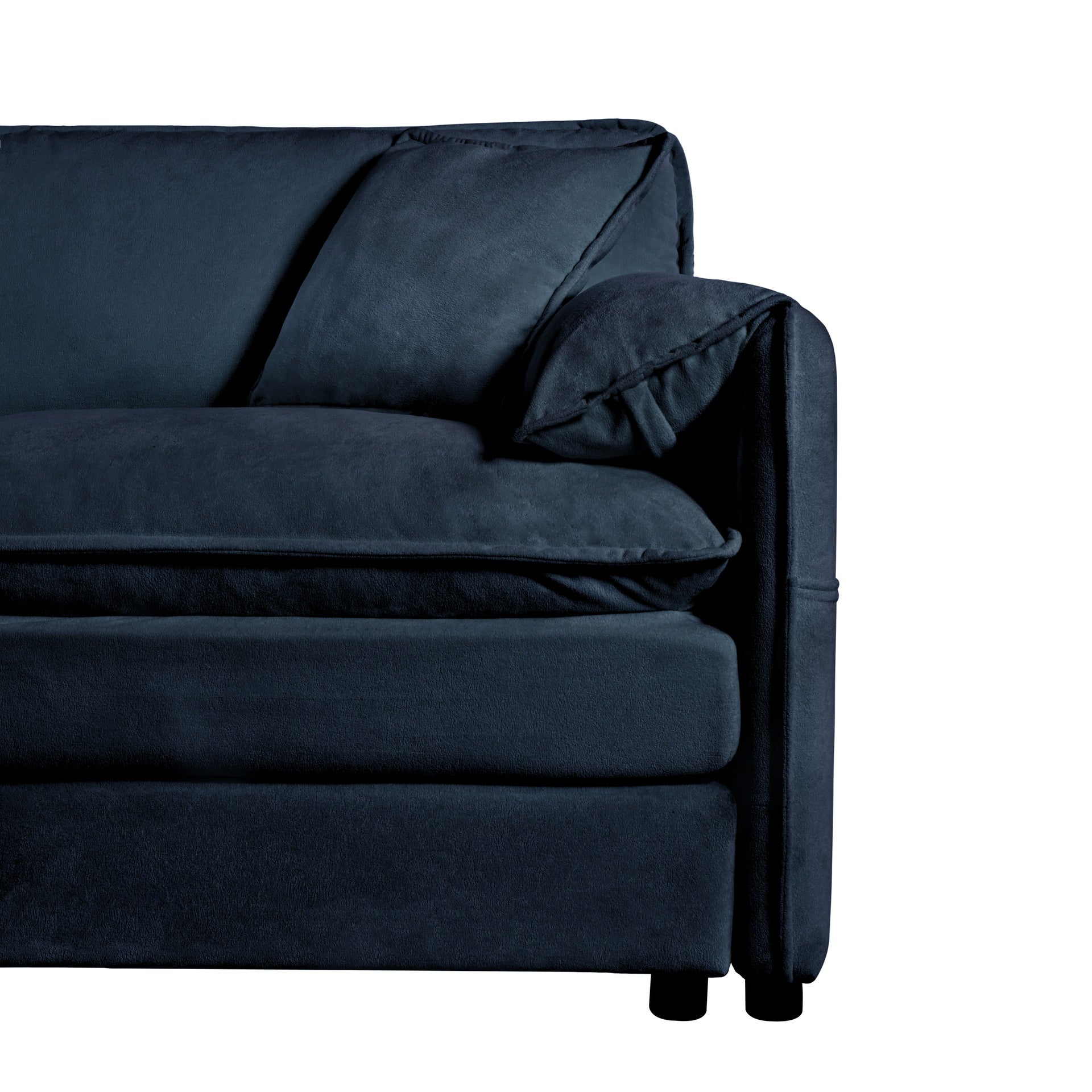 Oversized 41.73" Chenille Armchair with 1 Toss Pillow, Modern Modular Reading Chair for Living Room or Bedroom, Deep-Seat DIY Sectional Sofa,Chenille,Blue