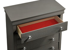 Blaze Modern Style 5-Drawer Chest Made with Wood in Metallic Gray  same as B009P286645 (CA inventory)