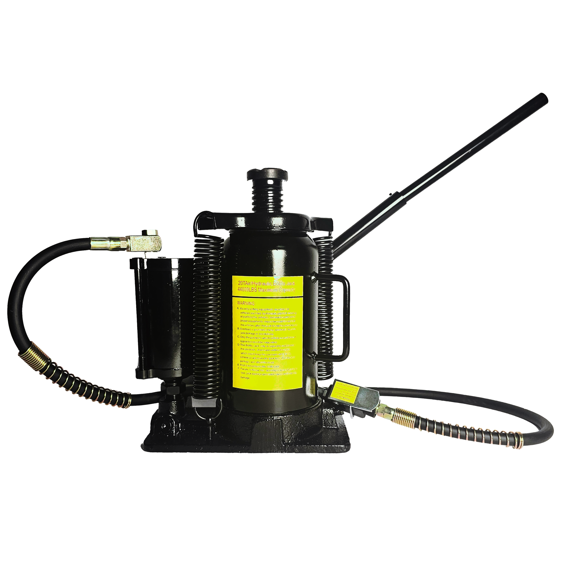 Air Hydraulic Bottle Jack, 20 Ton/40000 LBS Bottle Jack, 10.23-20.07 inch Lifting Range, Manual Handle and Air Pump, for Car, Pickup, Truck, RV, Auto Repair, Industrial Engineering