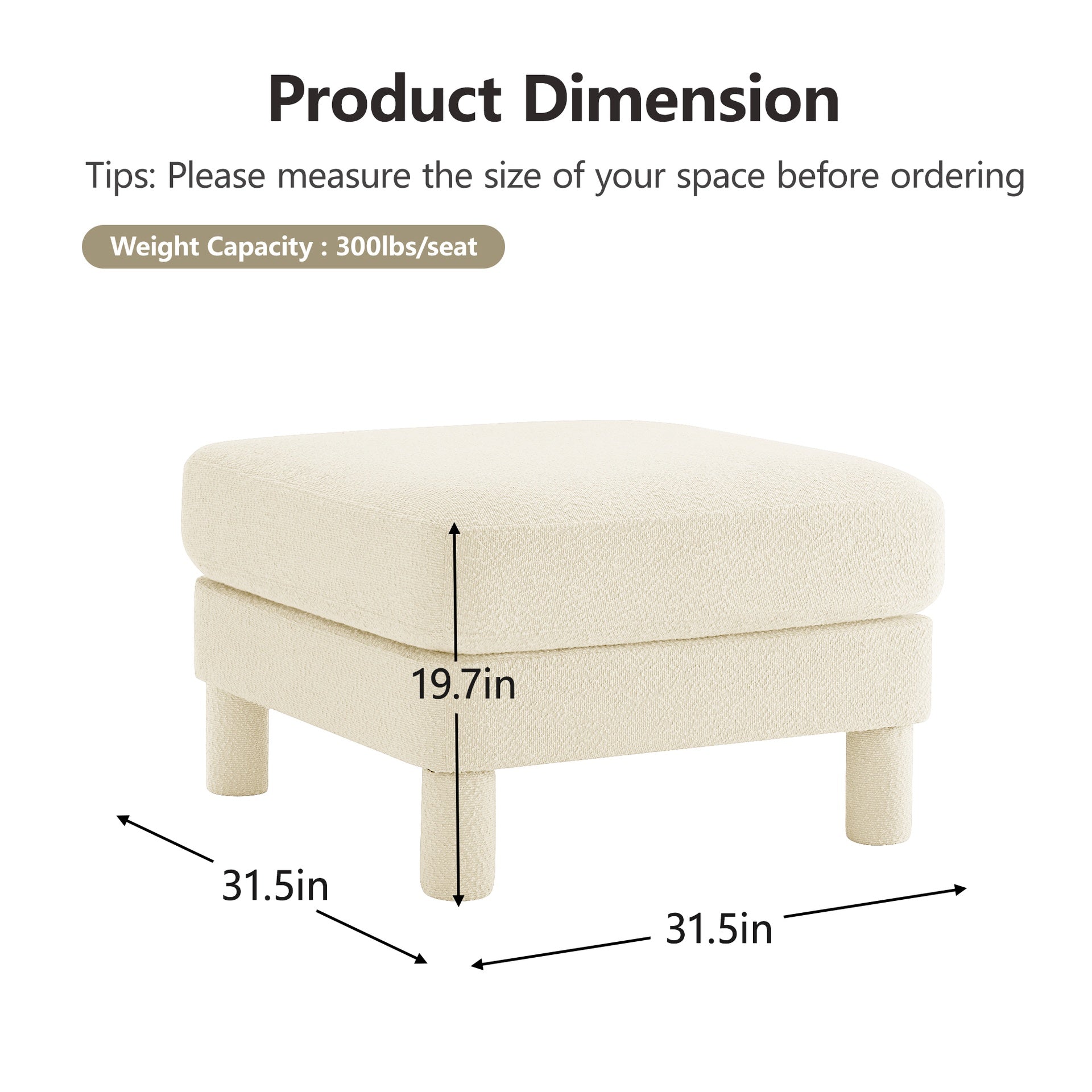 Lucas Ottoman Polyester-Beige