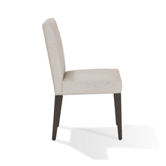 Mod 19 Inch Parson Style Dining Chair, Rubberwood, Set of 2, Light Gray