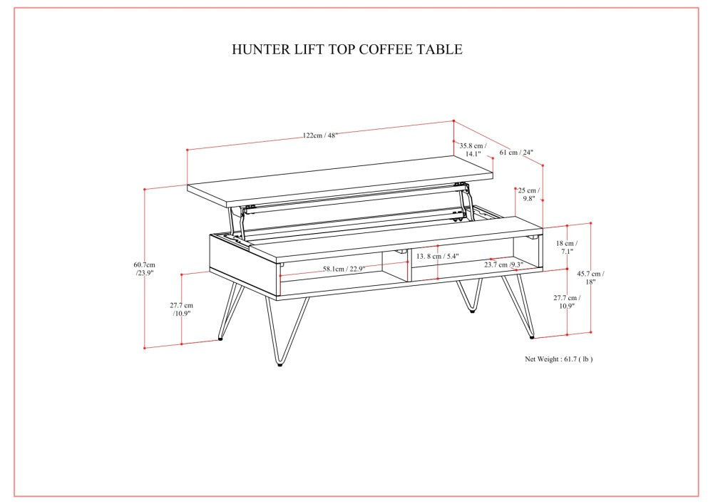 Hunter Lift Top Coffee Table