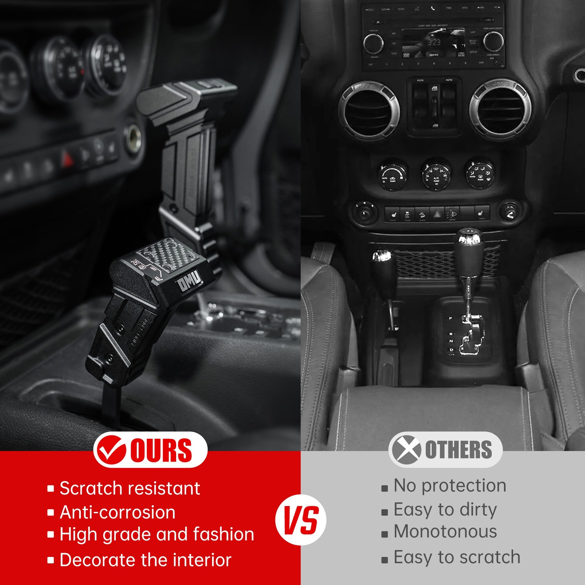 OMU Genesis Series Gear Lever Shift Knob For Jeep Wrangler 2011-2017 JK  (Not fit for manual transmission)