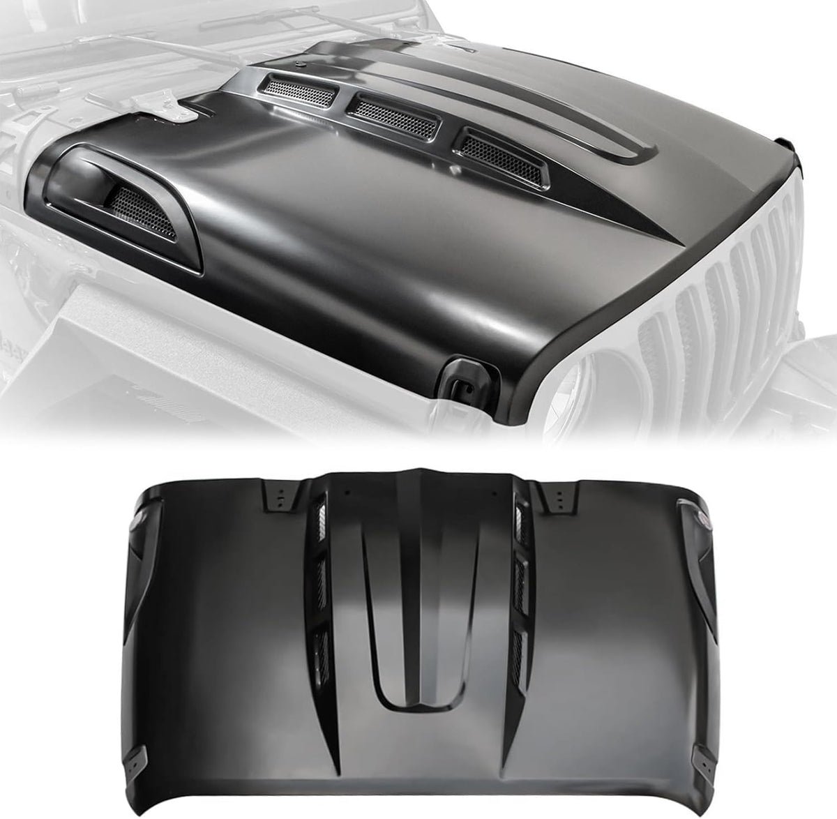 The Avenger Style Hood Compatible with 2018+Jeep Wrangler JL JLU&2020-2023 Gladiator JT(Not for Mojave&392 Model)