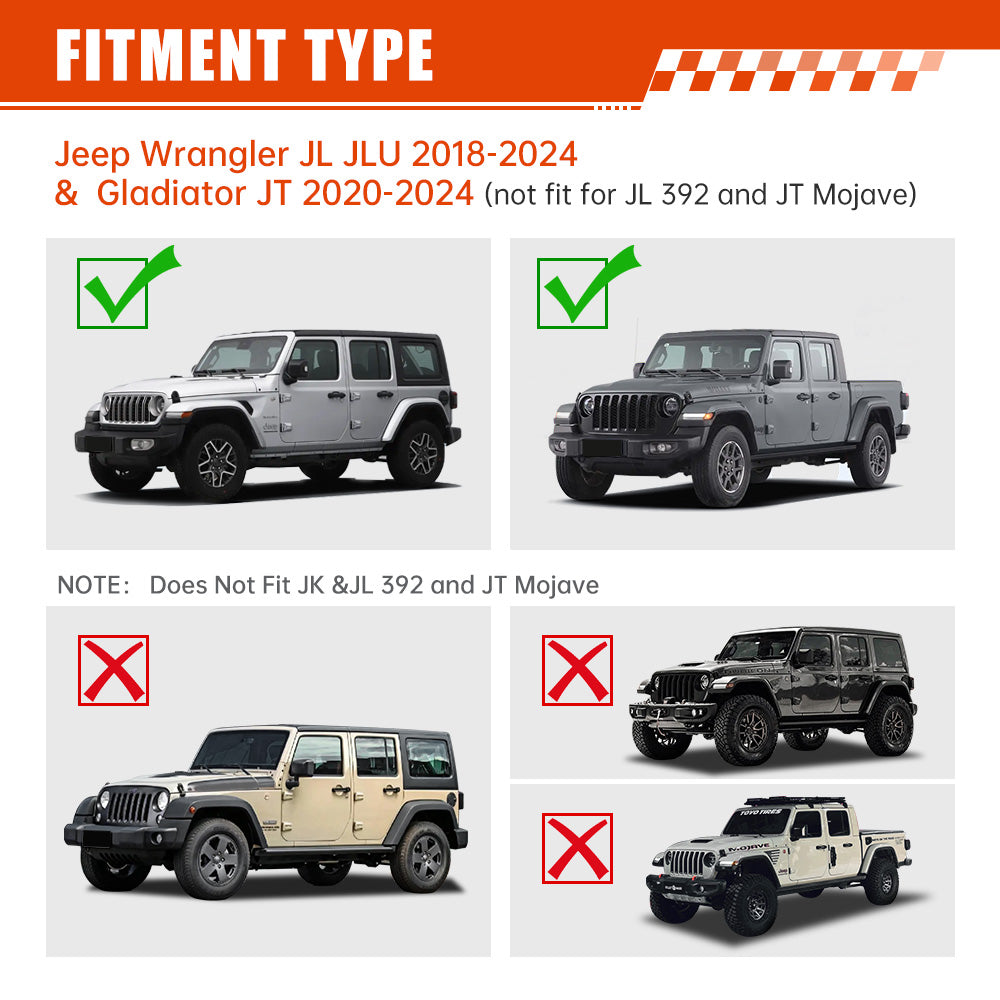 The Avenger Style Hood Compatible with 2018+Jeep Wrangler JL JLU&2020-2023 Gladiator JT(Not for Mojave&392 Model)