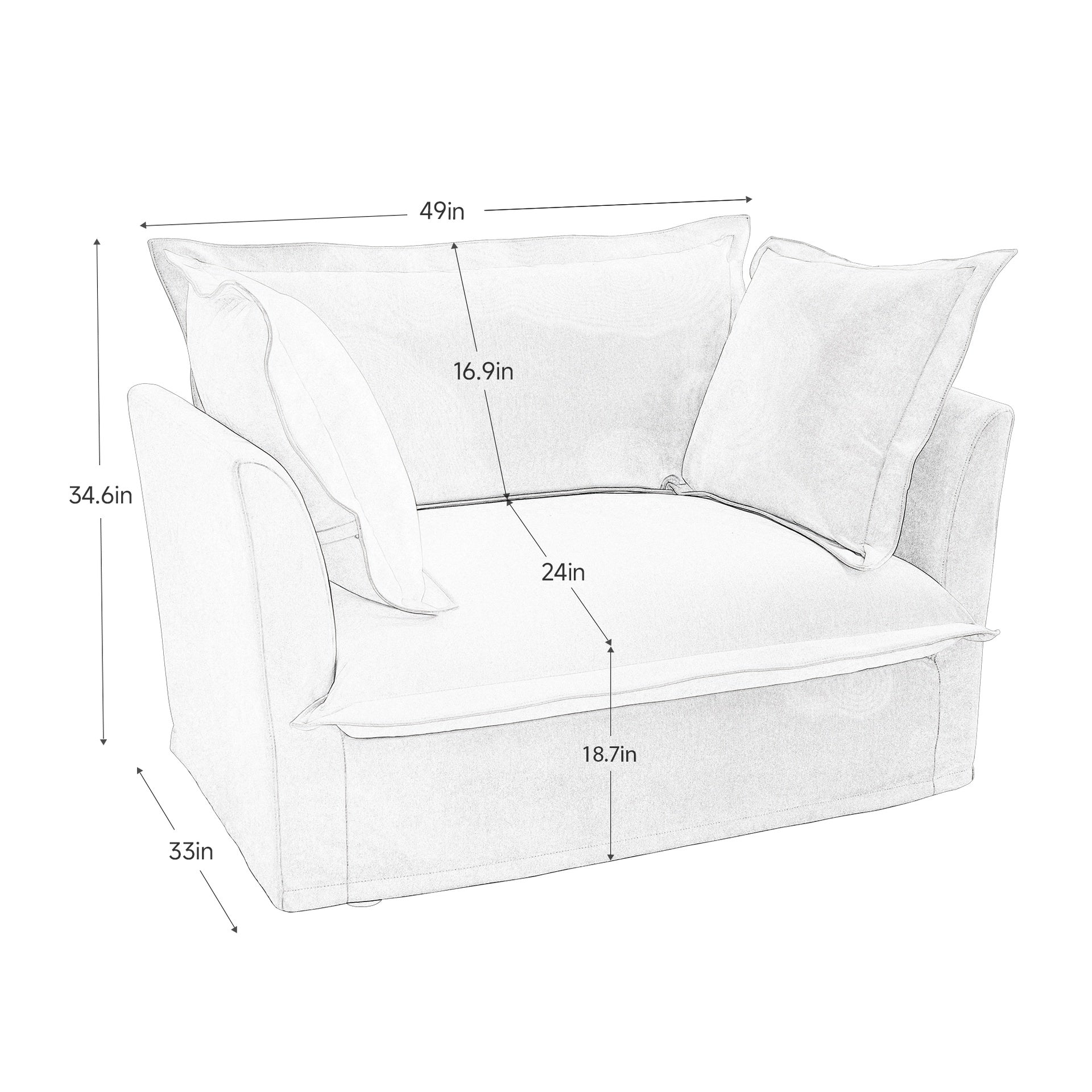 Set of 2 Slipcovered Armchairs,Deep Seat Accent Chair Set for Living Room, Reading Room, Bedroom and Working Spaces,Armchair Sets with Large Soft Pillows,Chenille Fabric,Green