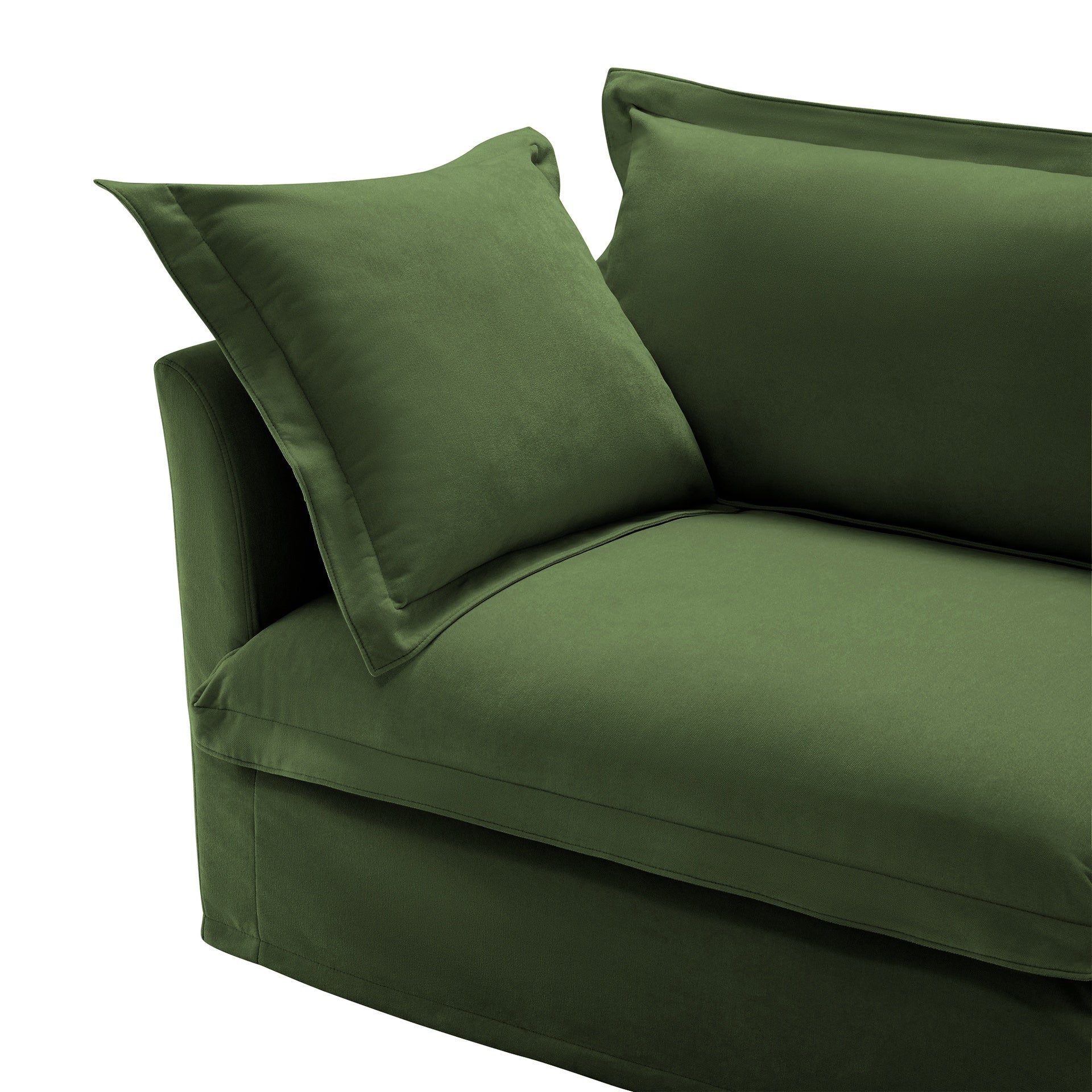 Set of 2 Slipcovered Armchairs,Deep Seat Accent Chair Set for Living Room, Reading Room, Bedroom and Working Spaces,Armchair Sets with Large Soft Pillows,Chenille Fabric,Green