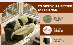 78.7" Full Size Floor Sofa, Folding Queen Sleeper Couch, Futon Loveseat Sofa, Plush Corduroy Foam-Filled Sleeper Couch Bed, Fold Mattress Bed for Living Room, Guest Use, Office, Apartment,green