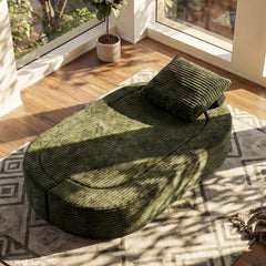 78.7" Full Size Floor Sofa, Folding Queen Sleeper Couch, Futon Loveseat Sofa, Plush Corduroy Foam-Filled Sleeper Couch Bed, Fold Mattress Bed for Living Room, Guest Use, Office, Apartment,green