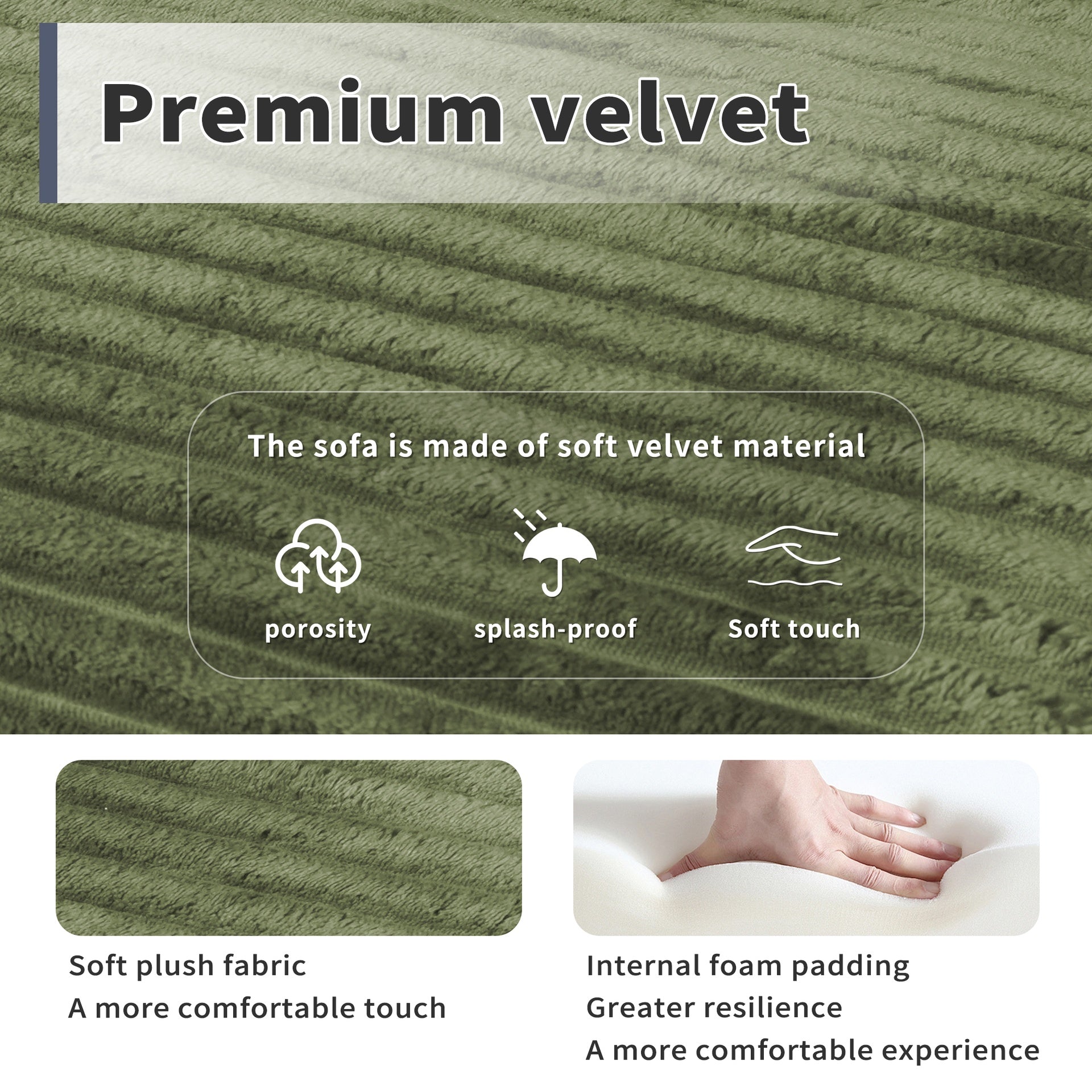 78.7" Full Size Floor Sofa, Folding Queen Sleeper Couch, Futon Loveseat Sofa, Plush Corduroy Foam-Filled Sleeper Couch Bed, Fold Mattress Bed for Living Room, Guest Use, Office, Apartment,green