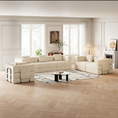 6 seater folding sofa bed, corduroy fabric sofa with side storage pockets and cushions, comfortable folding sofa bed for living room, bedroom and study, carpeted sofa.