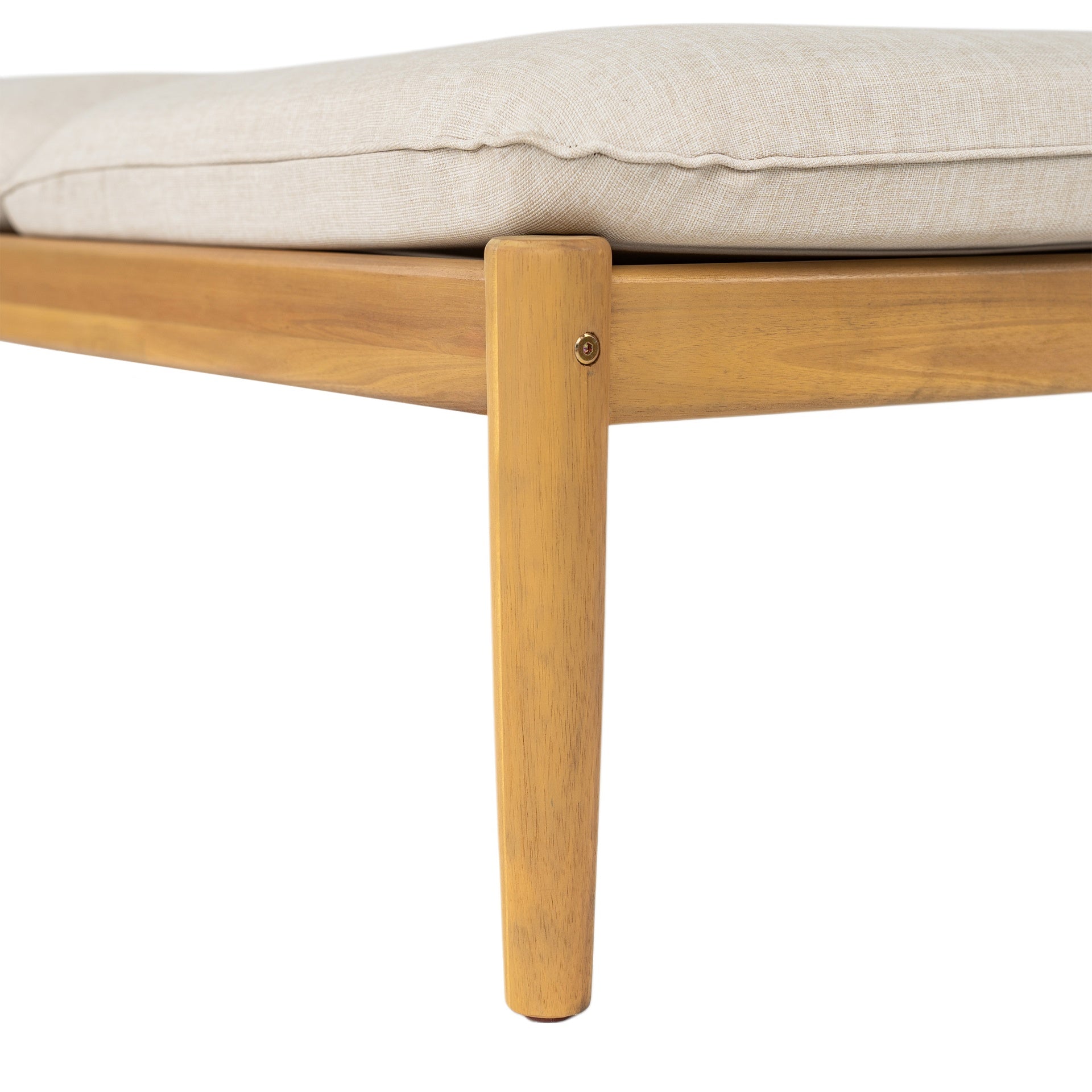 Riviera Outdoor Chaise Lounge with Wheels, Acacia Wood Frame(Set of 2)