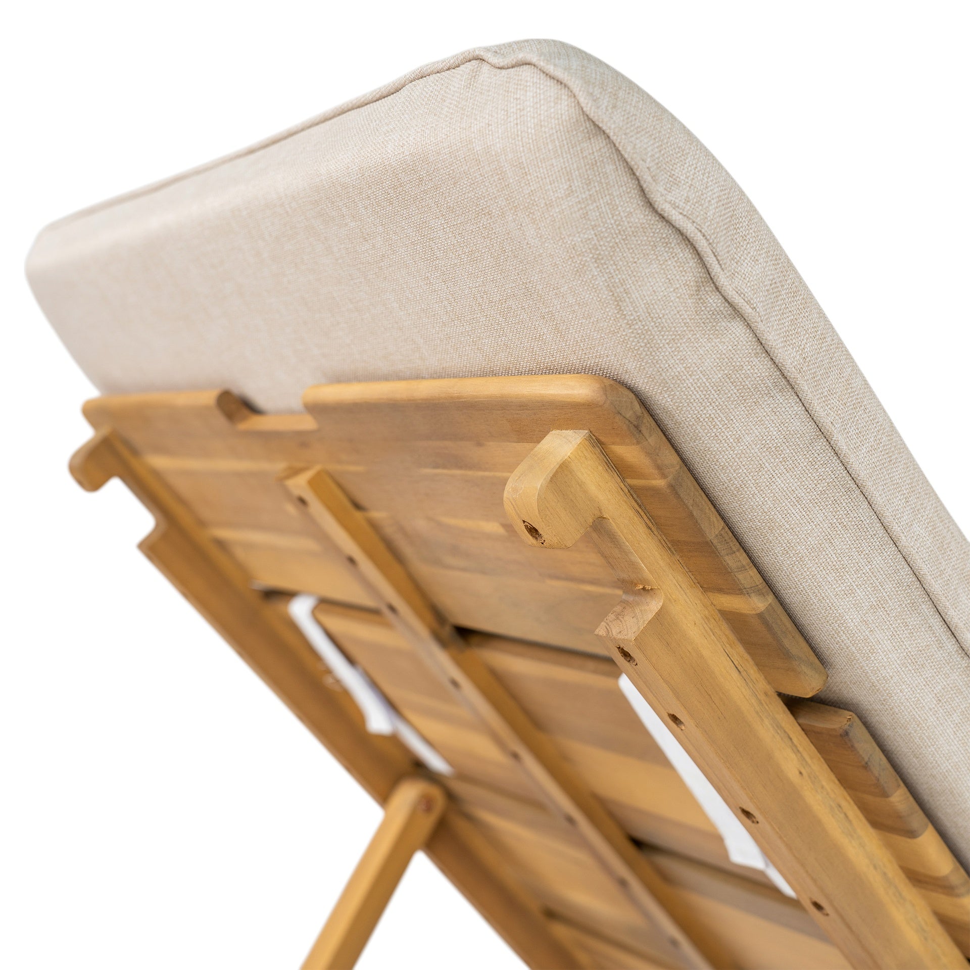 Riviera Outdoor Chaise Lounge with Wheels, Acacia Wood Frame(Set of 2)