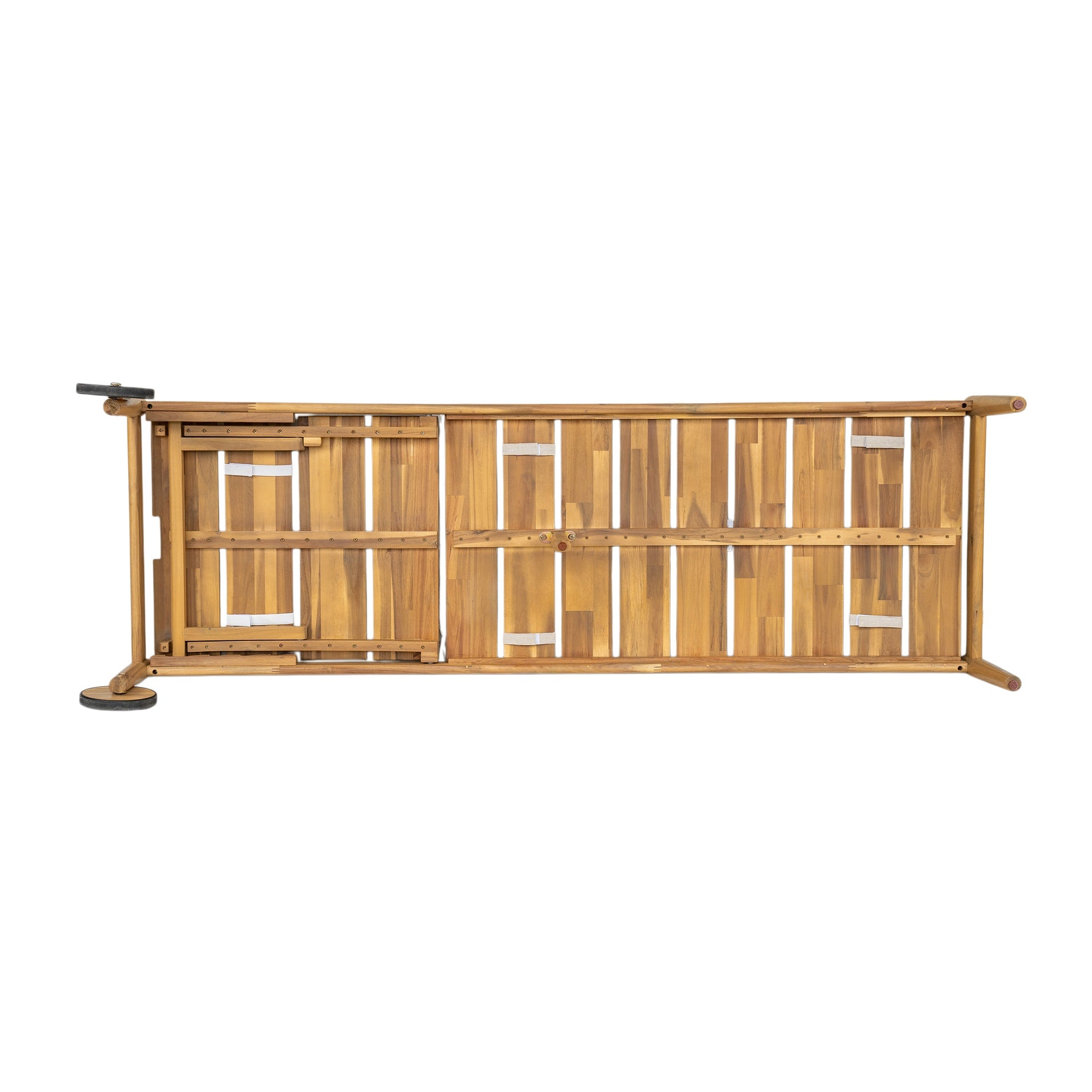 Riviera Outdoor Chaise Lounge with Wheels, Acacia Wood Frame(Set of 2)