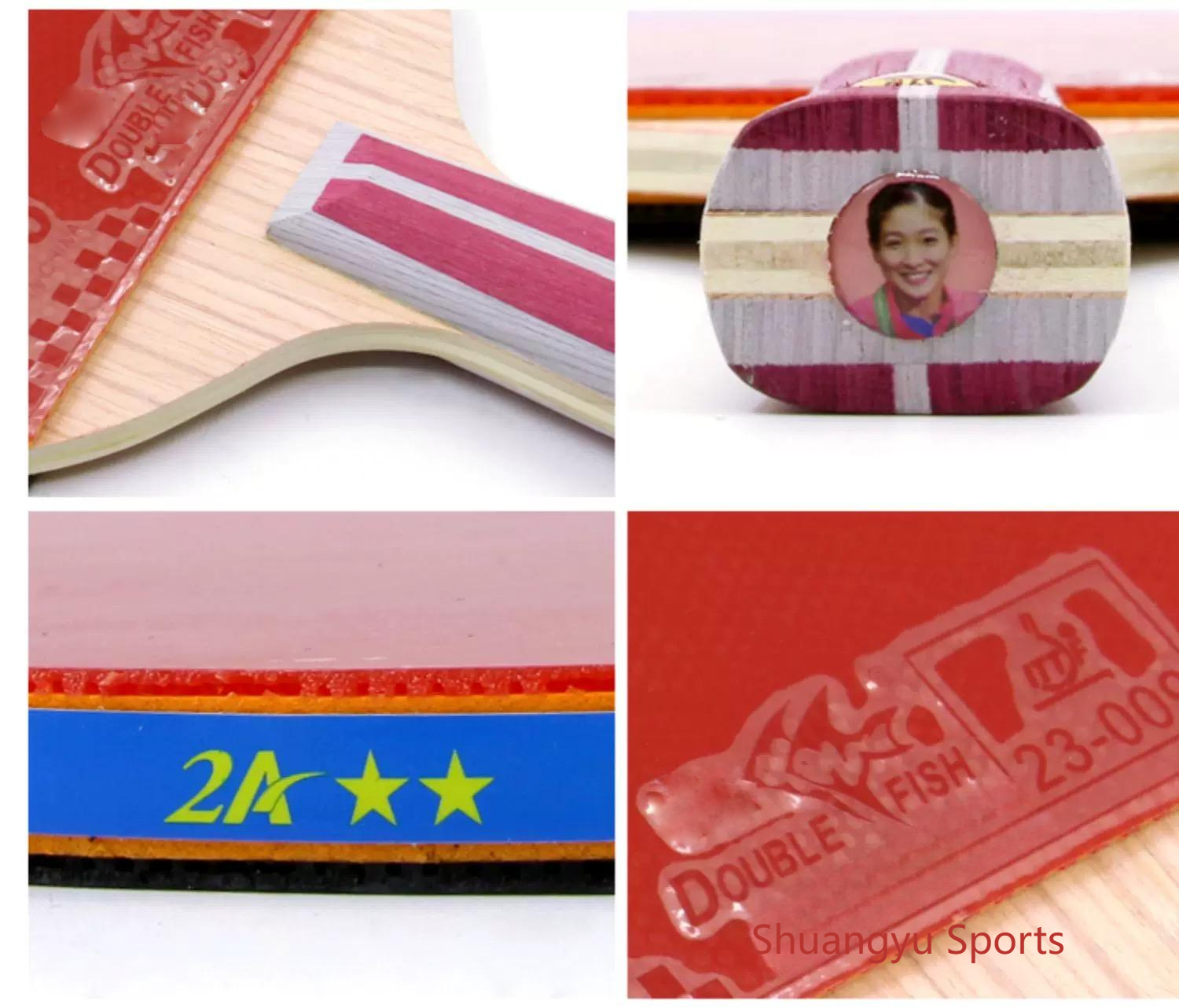 DOUBLE FISH Table Tennis Racket Set, With One Racket Two Balls Suitable For Beginner Training