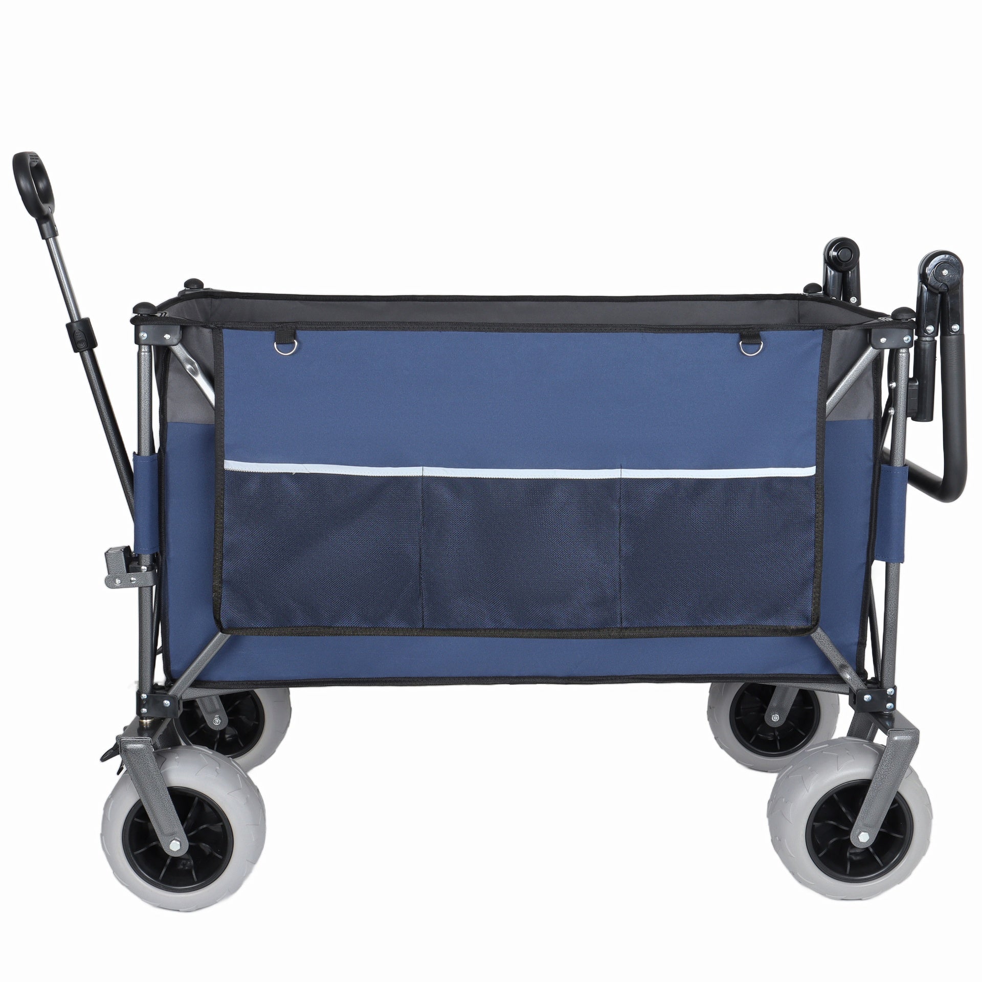 Multi-Functional Push-Pull Folding Wagon Cart with Rotating Handle & 9"x4" Beach Tires for Camping & Beach –300L XL Heavy-Duty, 480lbs load, Large Capacity for Transport, Groceries, and Outdoor Use