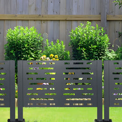 3ftx2ft Air Conditioner Fence for Outdoor Units,Metal Privacy Fence Cover, Perfect to Conceal Air Conditioning Units,3- Fence Panels