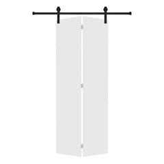 Modern flat panel bi-fold door 32 in. x 80 in. MDF White Barn Sliding Door With Hardware kit