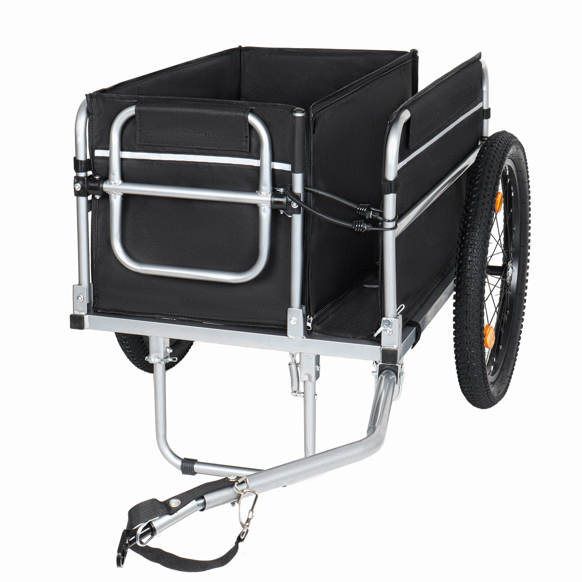 Bike Cargo Trailer, 110lbs Load Capacity, Heavy-Duty Bicycle Wagon Cart, Foldable Compact Storage, Universal Safe Hitch System, Featuring upgraded Fat tires, for Camping, Groceries, Hauling Essentials