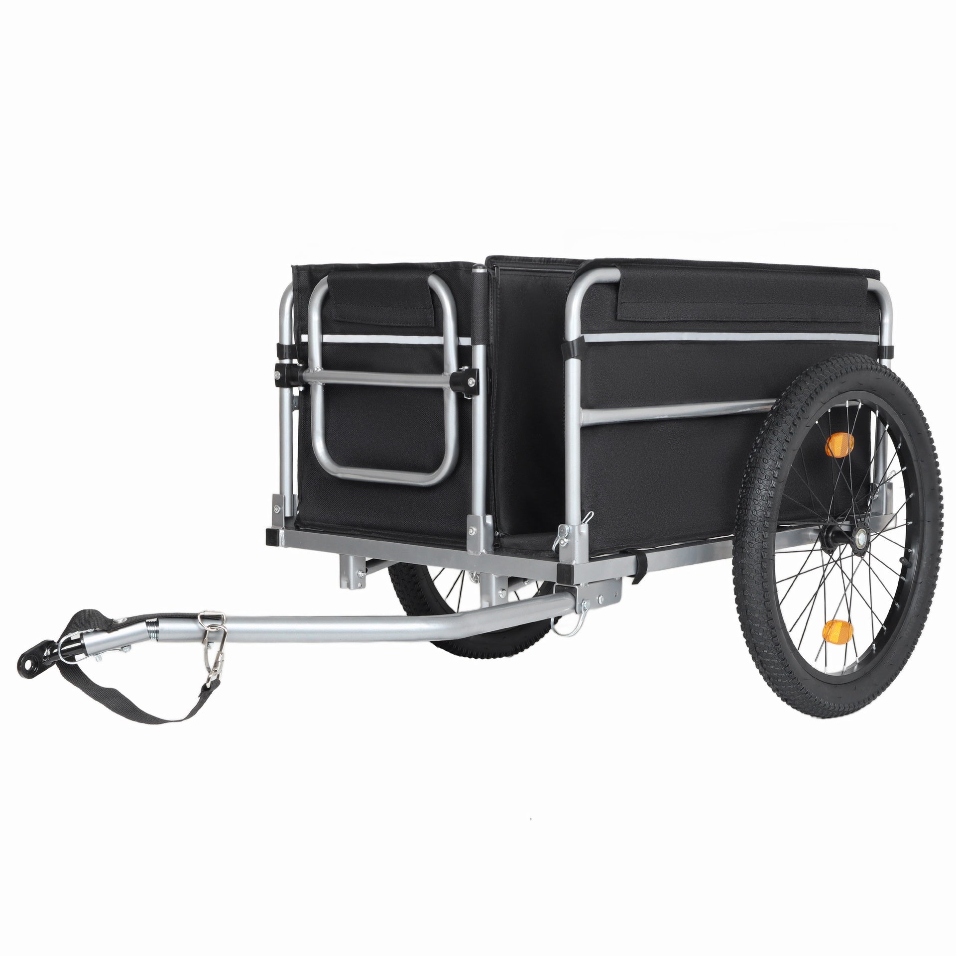 Bike Cargo Trailer, 110lbs Load Capacity, Heavy-Duty Bicycle Wagon Cart, Foldable Compact Storage, Universal Safe Hitch System, Featuring upgraded Fat tires, for Camping, Groceries, Hauling Essentials