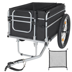Bike Cargo Trailer, 110lbs Load Capacity, Heavy-Duty Bicycle Wagon Cart, Foldable Compact Storage, Universal Safe Hitch System, Featuring upgraded Fat tires, for Camping, Groceries, Hauling Essentials