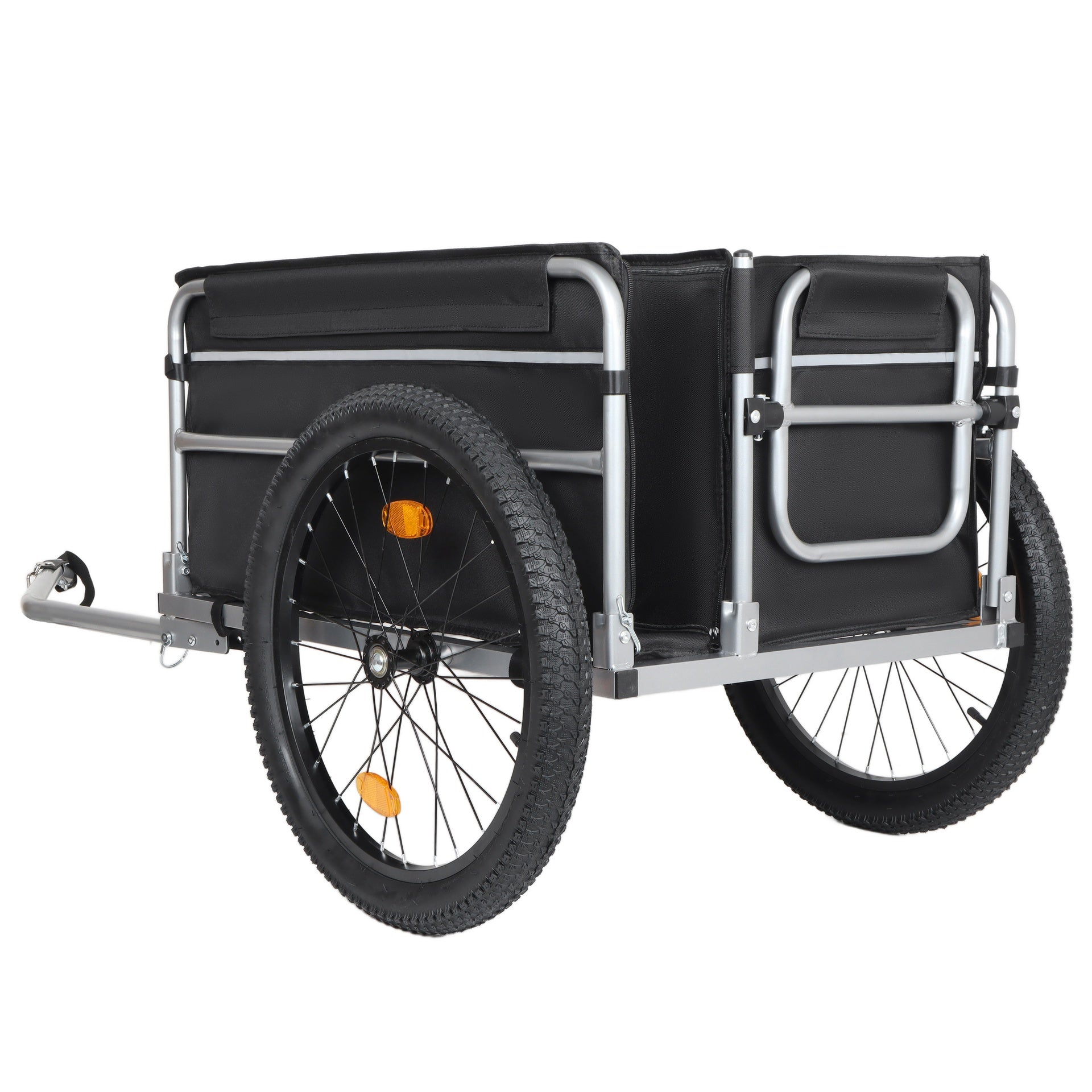 Bike Cargo Trailer, 110lbs Load Capacity, Heavy-Duty Bicycle Wagon Cart, Foldable Compact Storage, Universal Safe Hitch System, Featuring upgraded Fat tires, for Camping, Groceries, Hauling Essentials