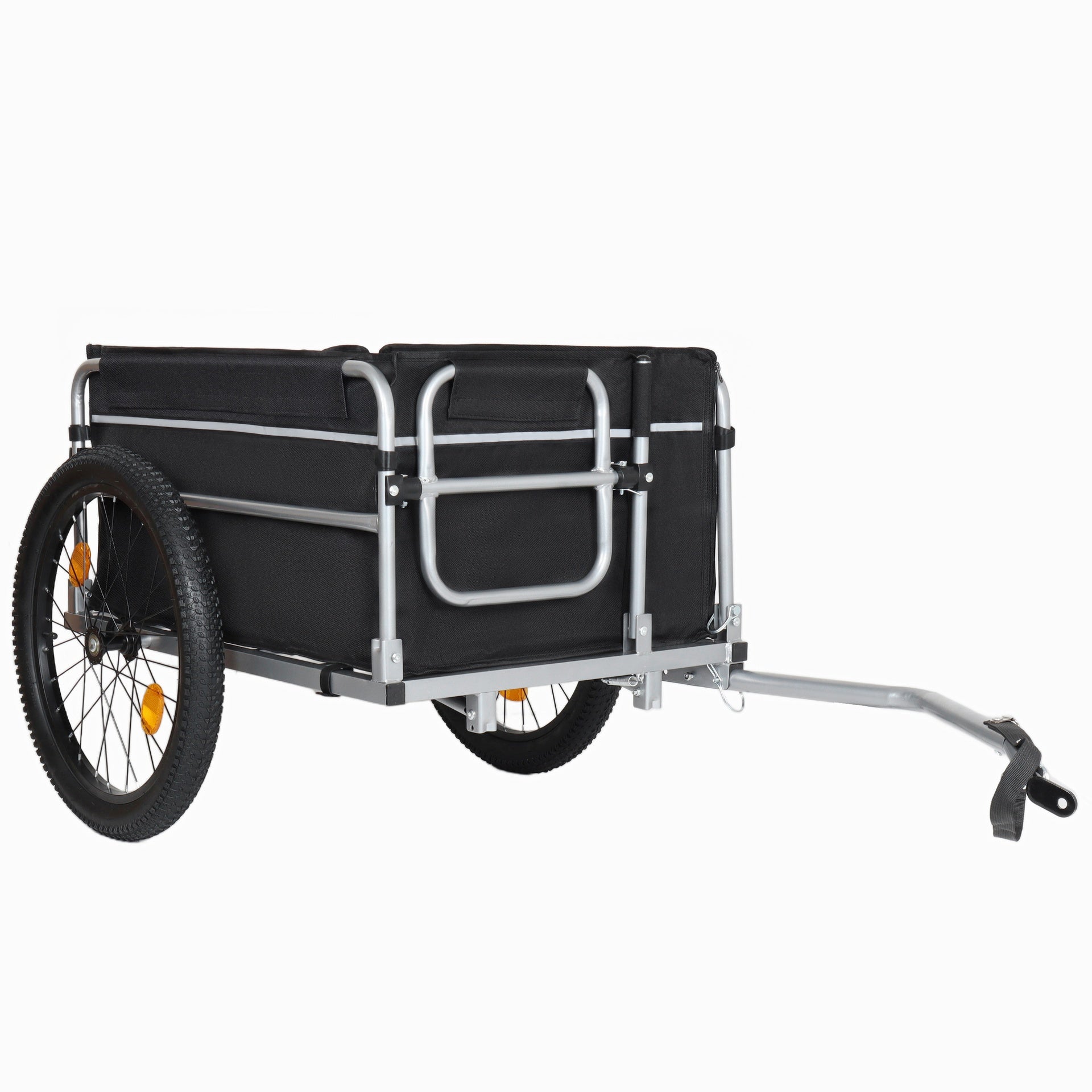 Bike Cargo Trailer, 110lbs Load Capacity, Heavy-Duty Bicycle Wagon Cart, Foldable Compact Storage, Universal Safe Hitch System, Featuring upgraded Fat tires, for Camping, Groceries, Hauling Essentials