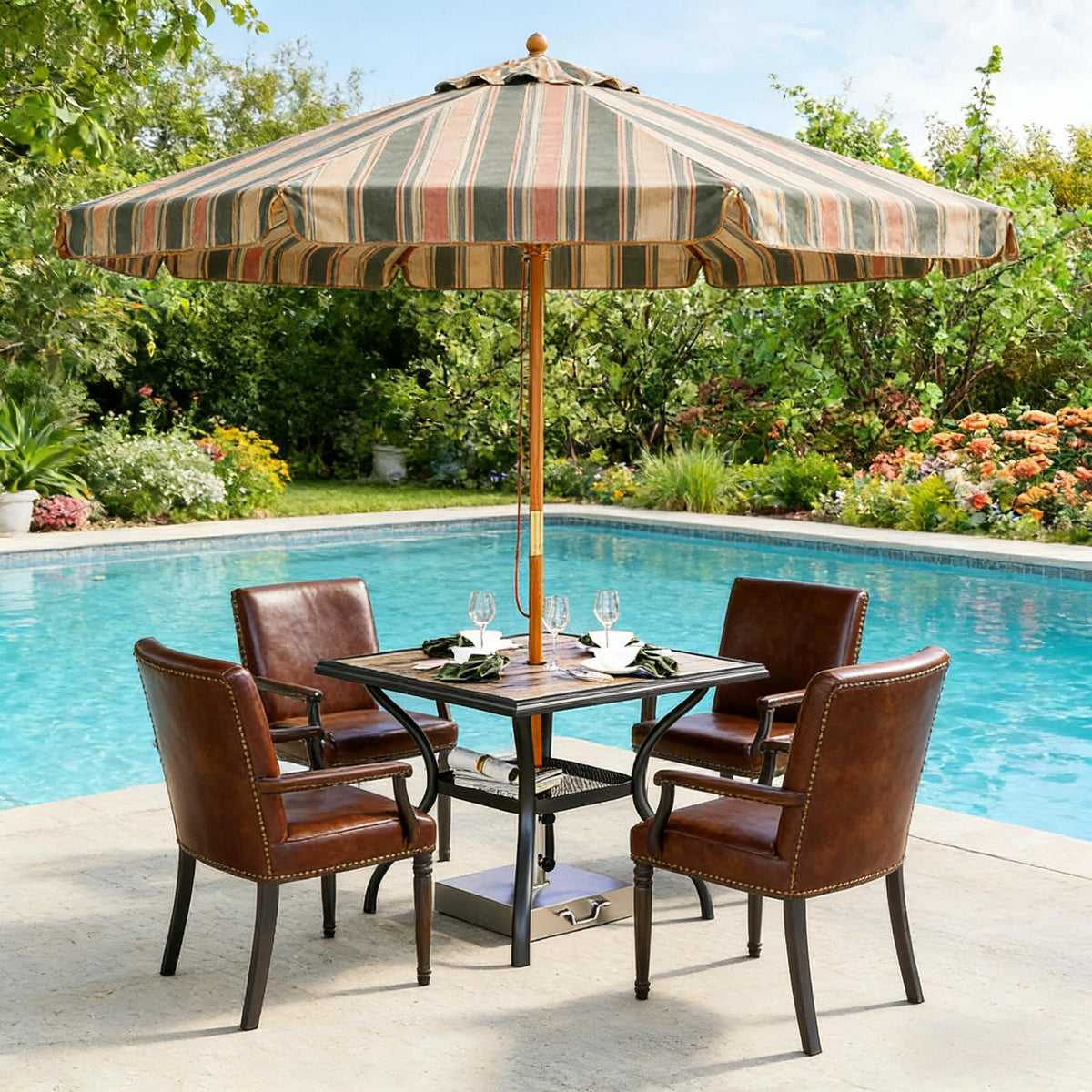 Garden Table,Square Outdoor Dining Table(Only Table)