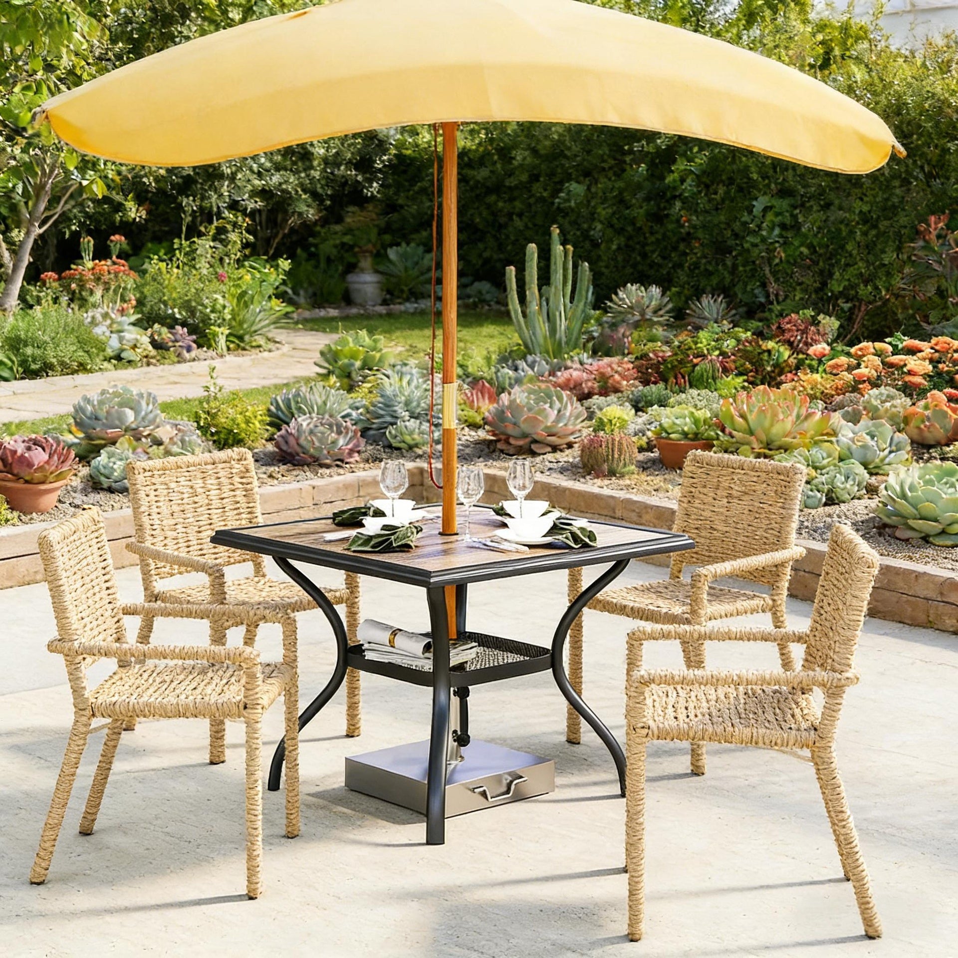 Garden Table,Square Outdoor Dining Table(Only Table)