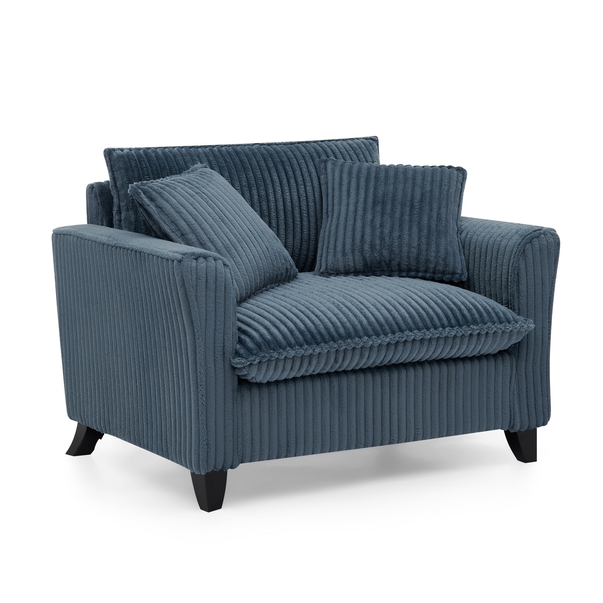Lazy sofa chair, comfortable single-person sofa chair, with a backrest and soft seat cushion, having armrests on both sides, suitable for living room and bedroom - Blue