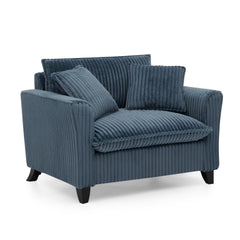 Lazy sofa chair, comfortable single-person sofa chair, with a backrest and soft seat cushion, having armrests on both sides, suitable for living room and bedroom - Blue